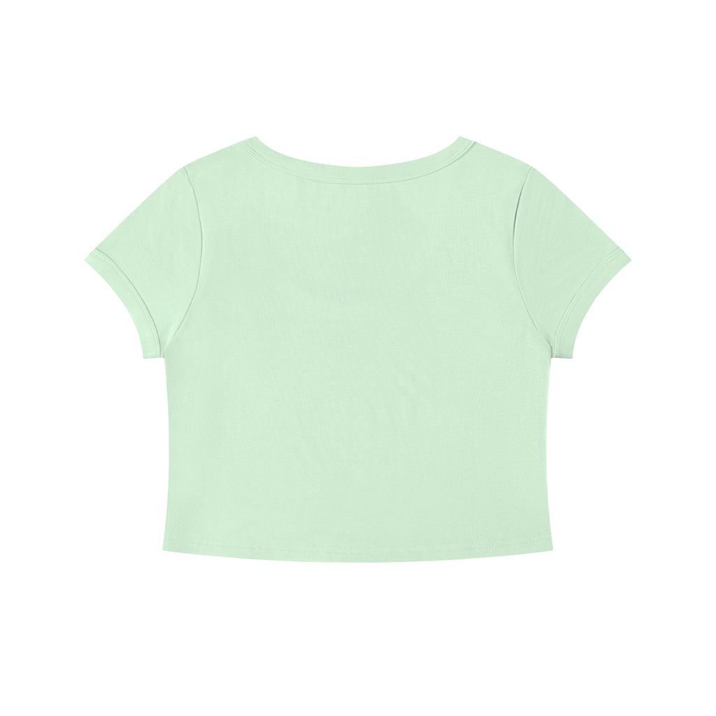 Womens 'ENIGMA' Solid Color Slim Crop Tee