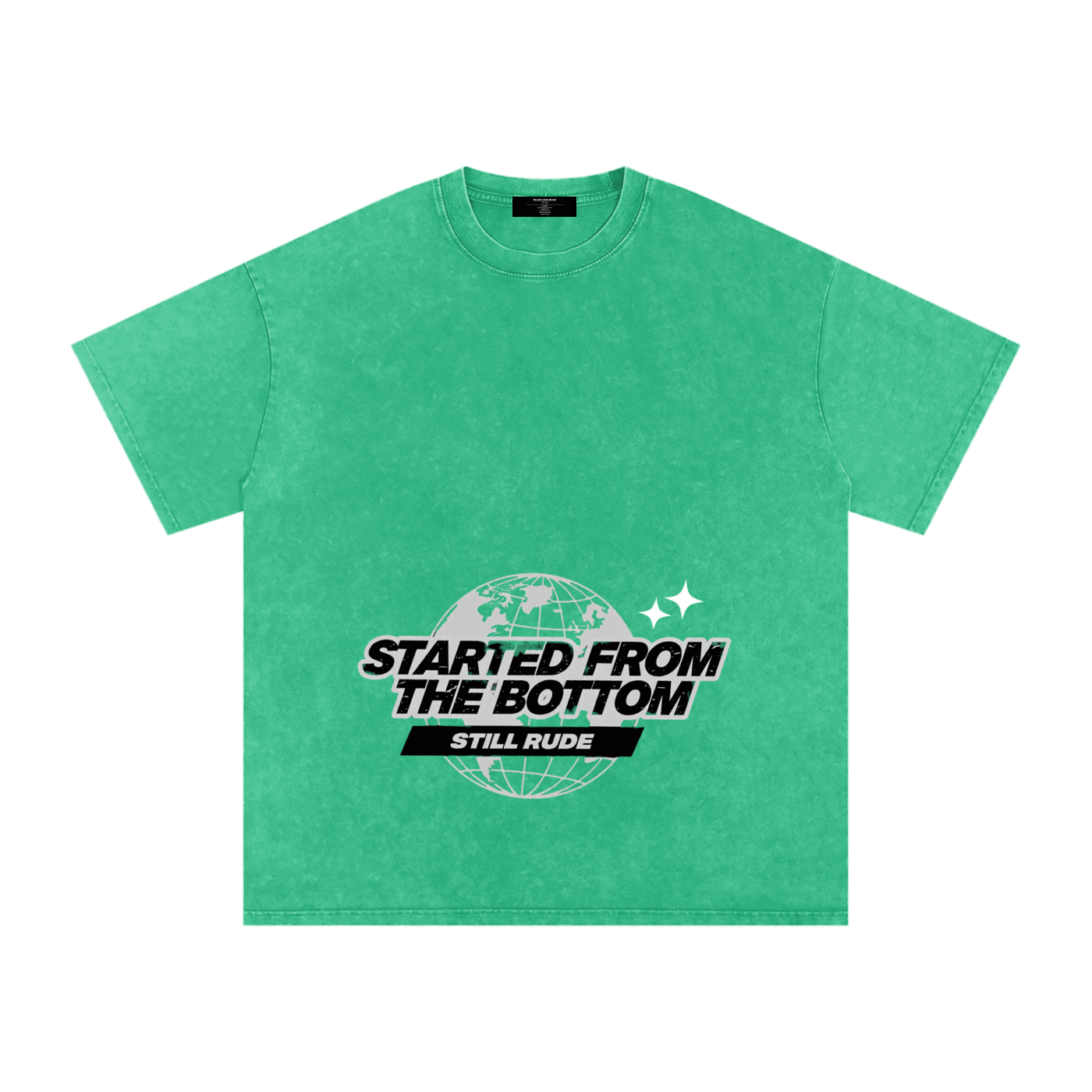 MENS ' FROM THE BOTTOM ' Snow Washed Oversized Cotton TEE