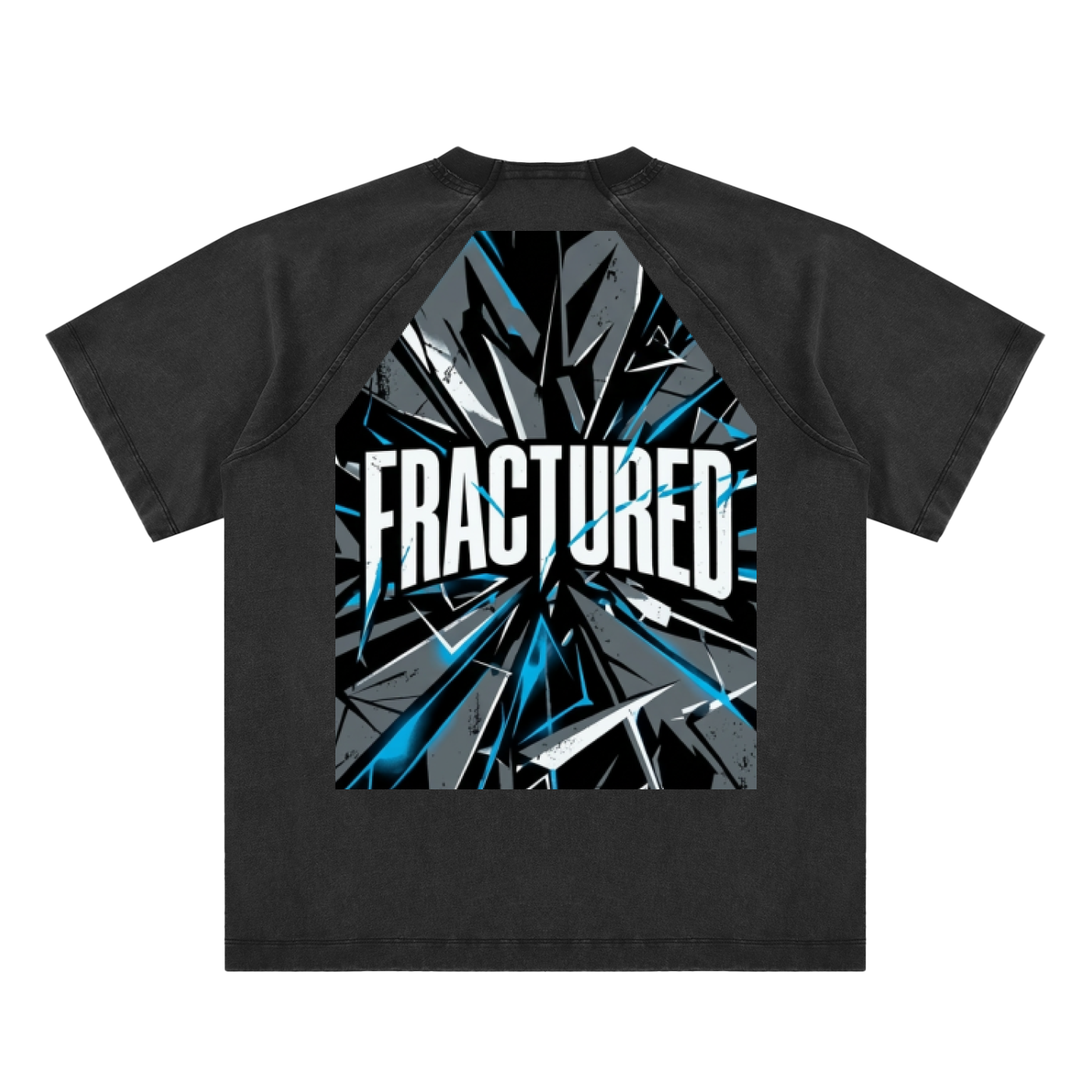 MENS 'FRACTURED' Vintage Washed Raglan Cotton TEE