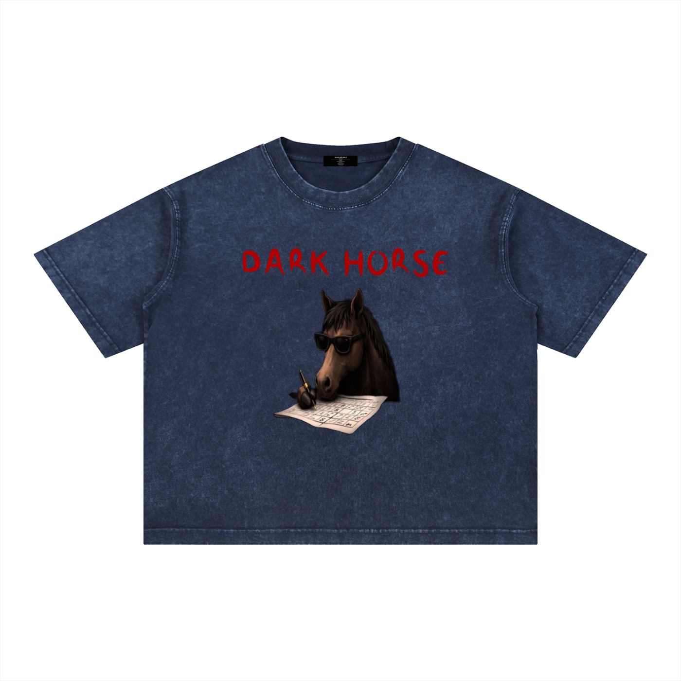 Mens 'DARK HORSE" Mineral Wash Boxy Cotton Tee