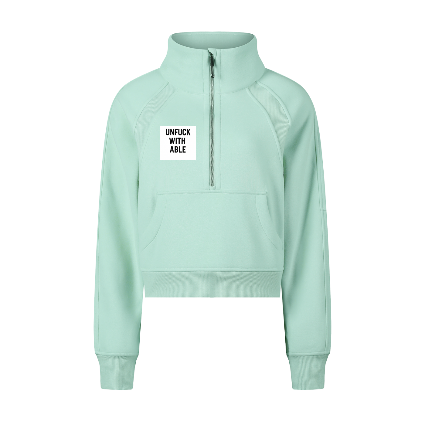 Womens Cropped Half-Zip Sweatshirt