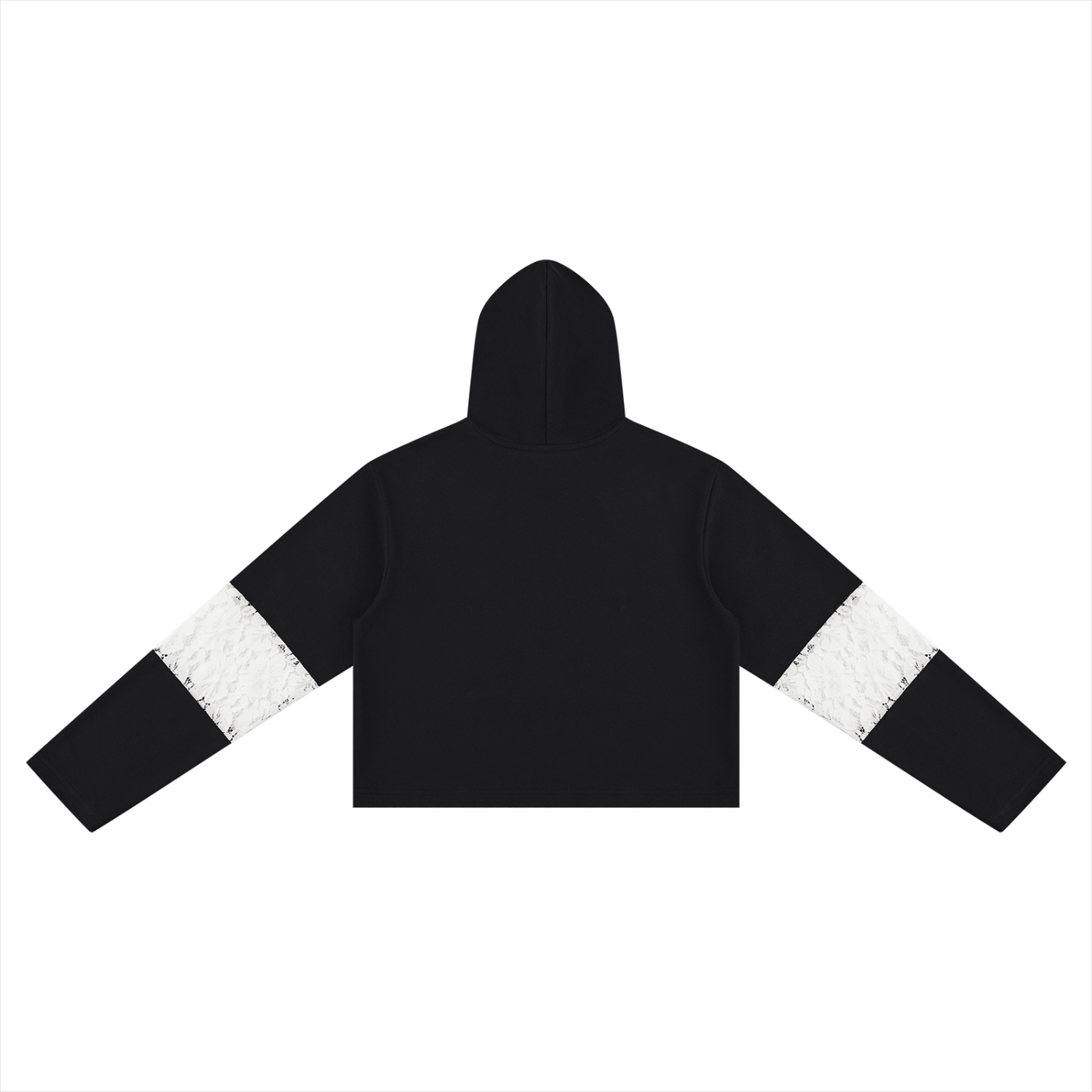 WOMENS 'DOPE'  Cropped Lace-Panel Hoodie