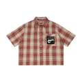Mens 'EXPLICIT' Plaid Boxy Short Sleeve Shirt