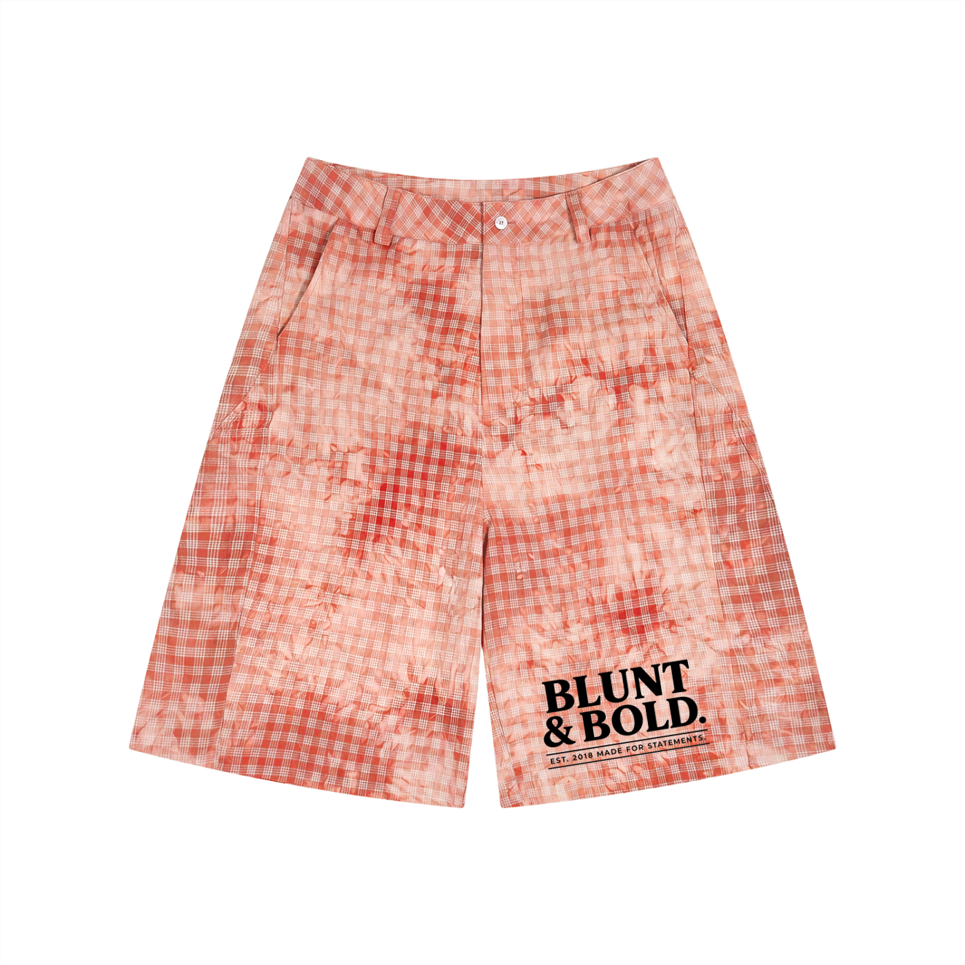 MENS Vintage Wash Plaid Shorts