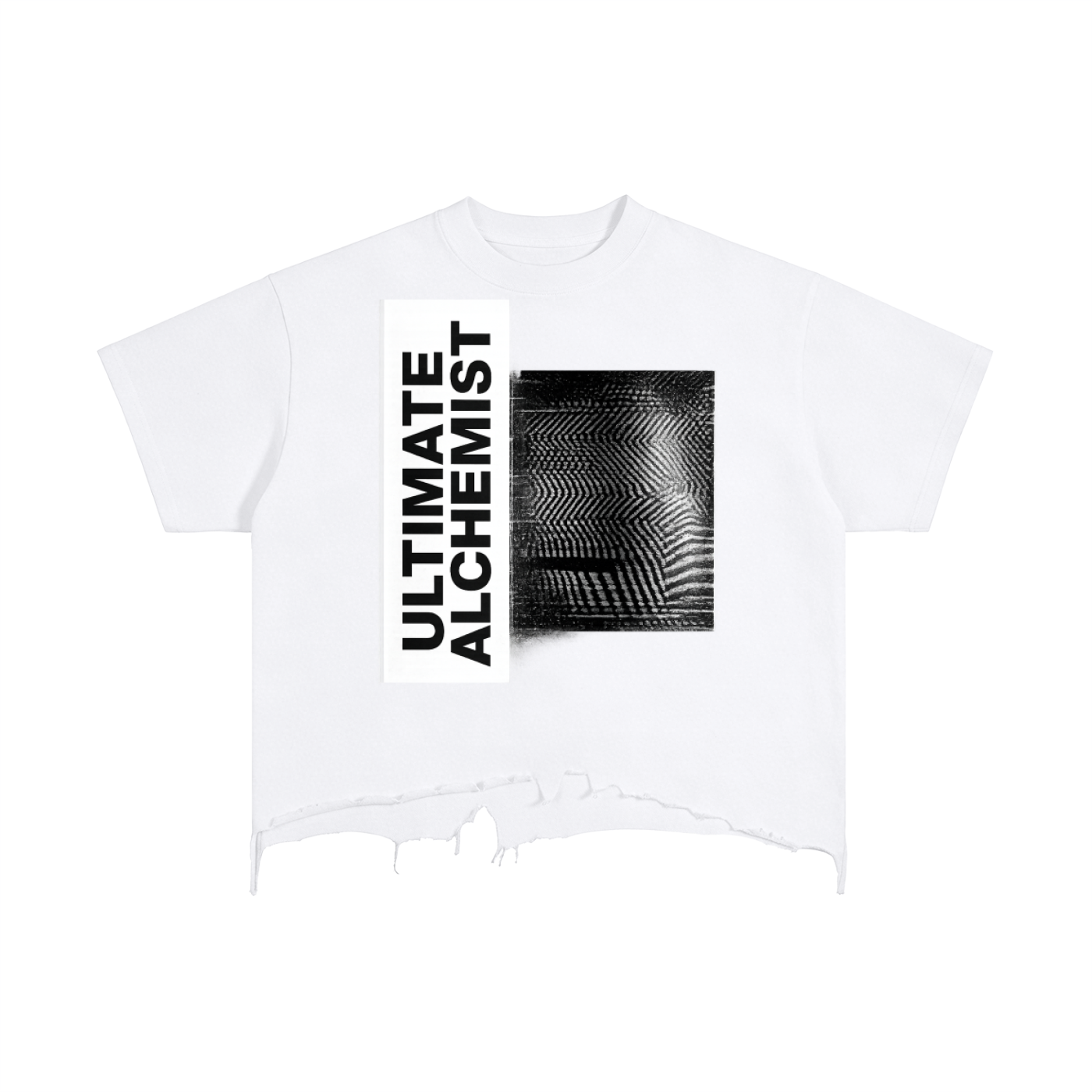 Mens 'ULTIMATE ALCHEMIST' Vintage Wash Boxy Distressed Hem Tee