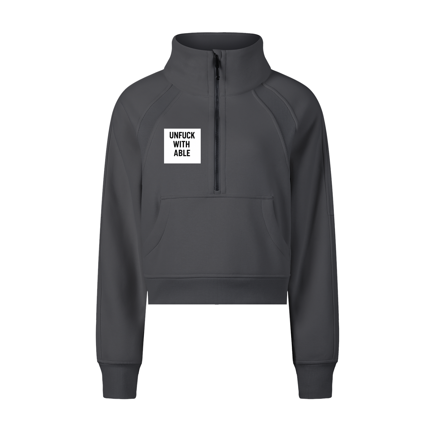 Womens Cropped Half-Zip Sweatshirt