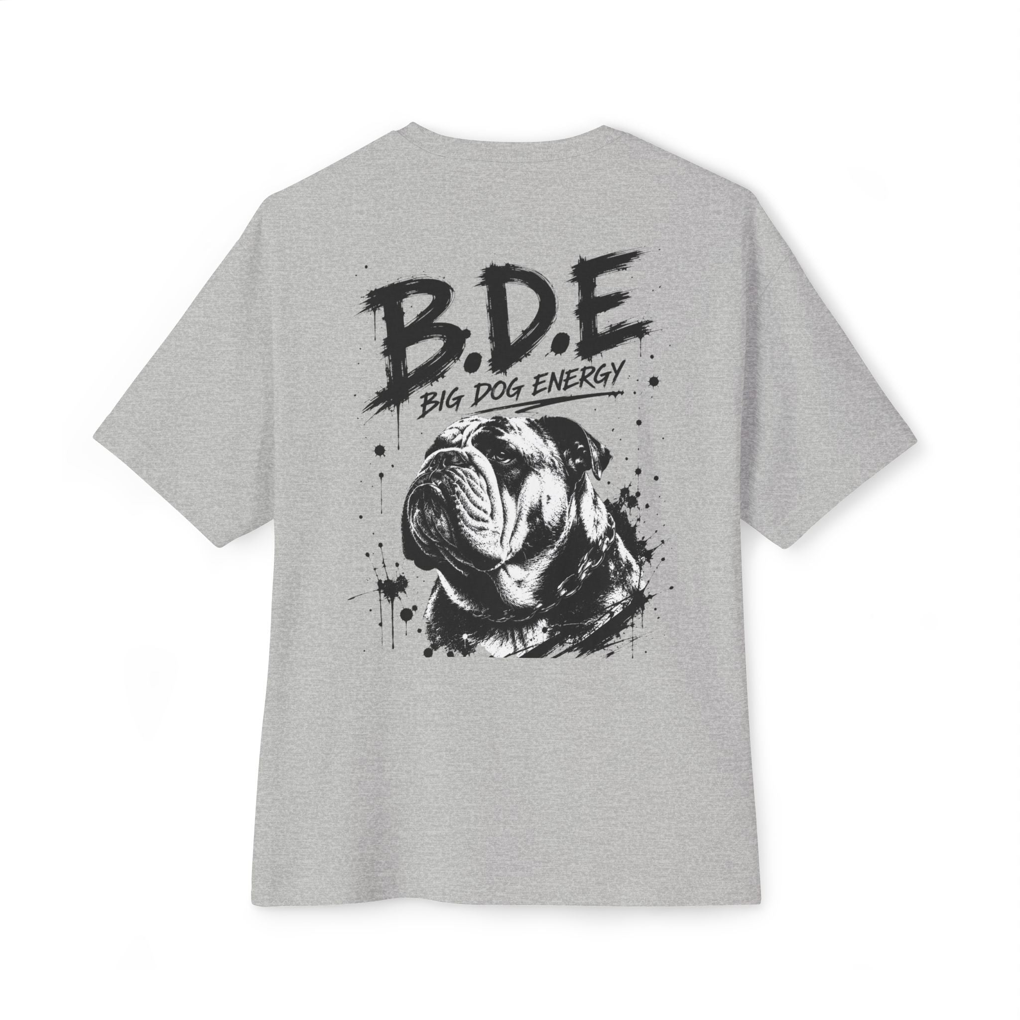 B.D.E. Bulldog Graphic Tee — "Big Dog Energy" Oversized Boxy T-Shirt