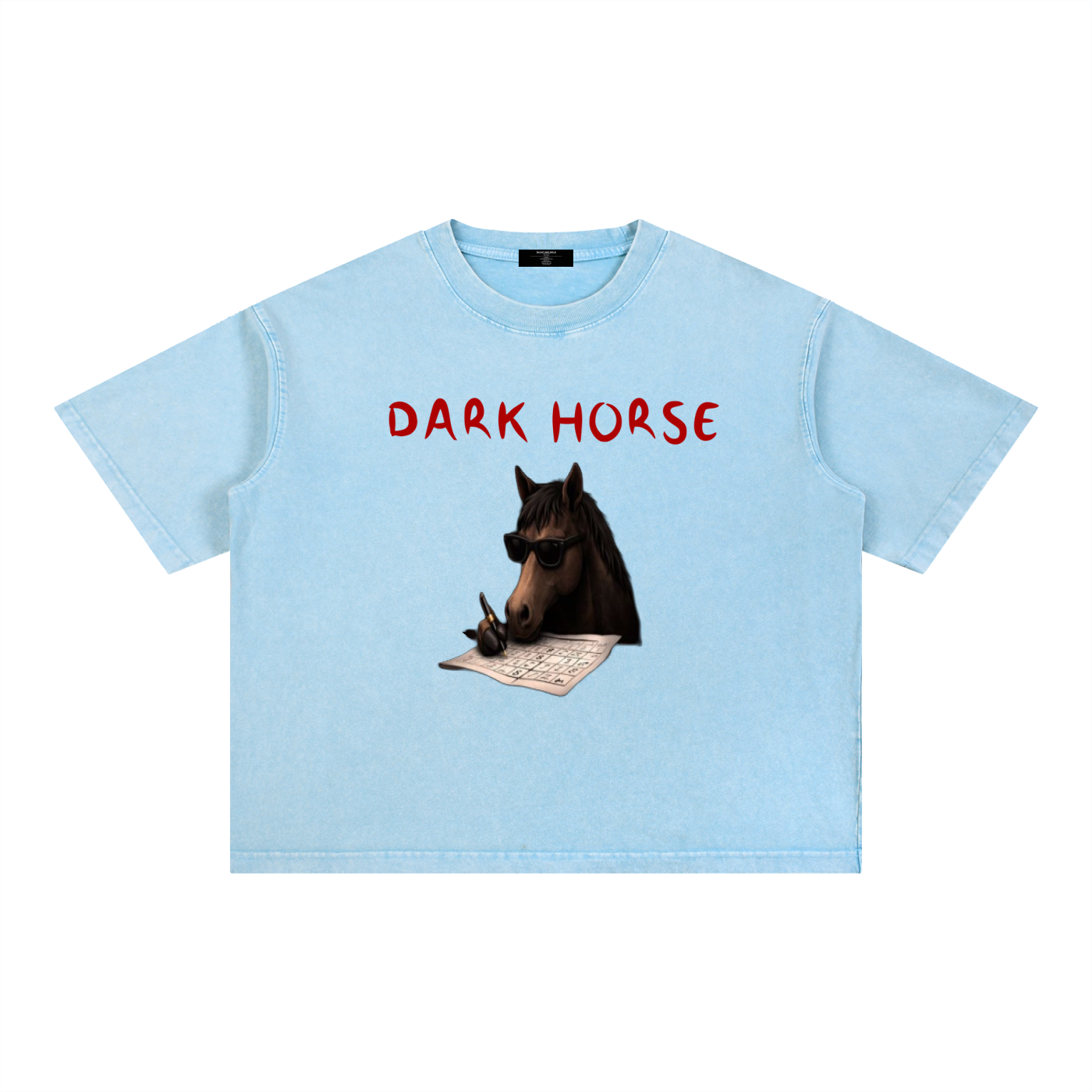Mens 'DARK HORSE" Mineral Wash Boxy Cotton Tee