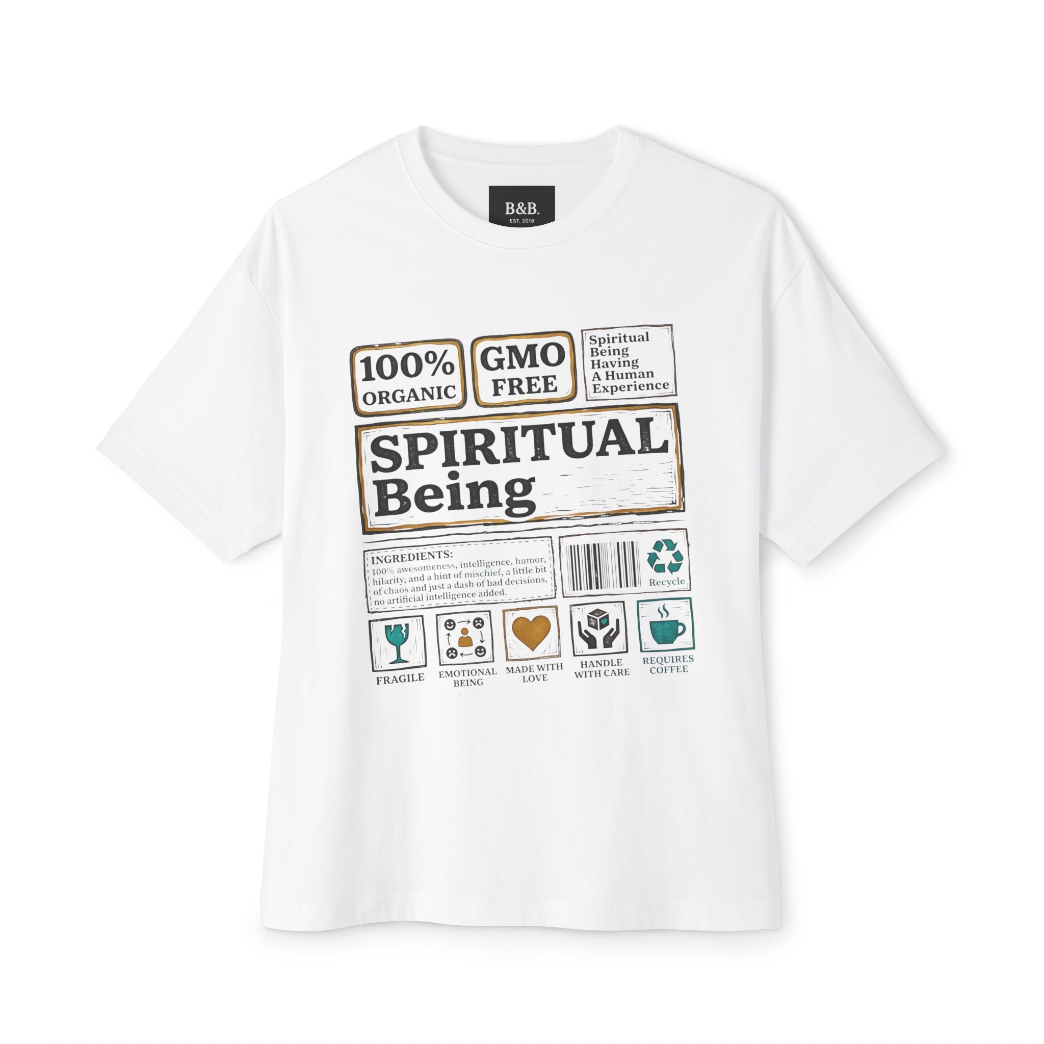 Mens Spiritual Being  OSZ Edition Graphic  Oversized Tee