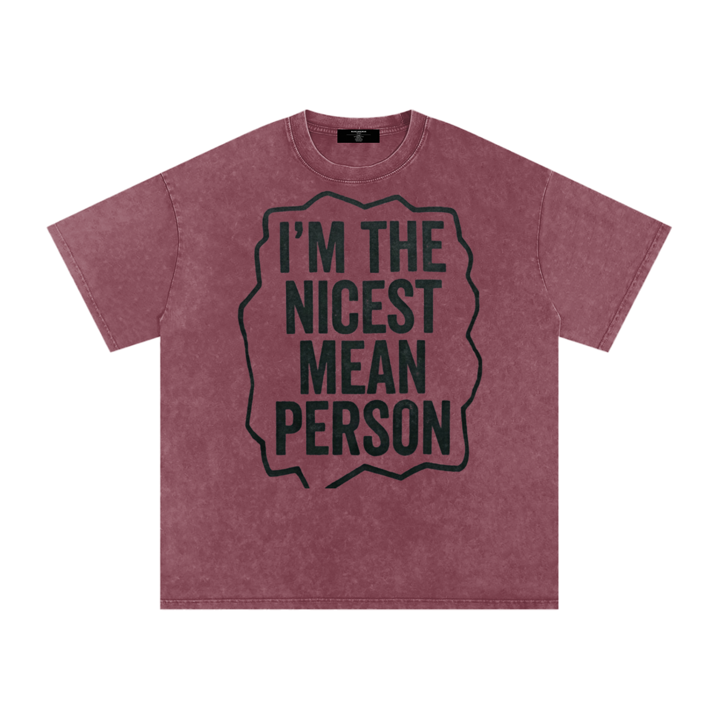 MENS ' NICEST MEAN PERSON ' now Washed Oversized Cotton TEE