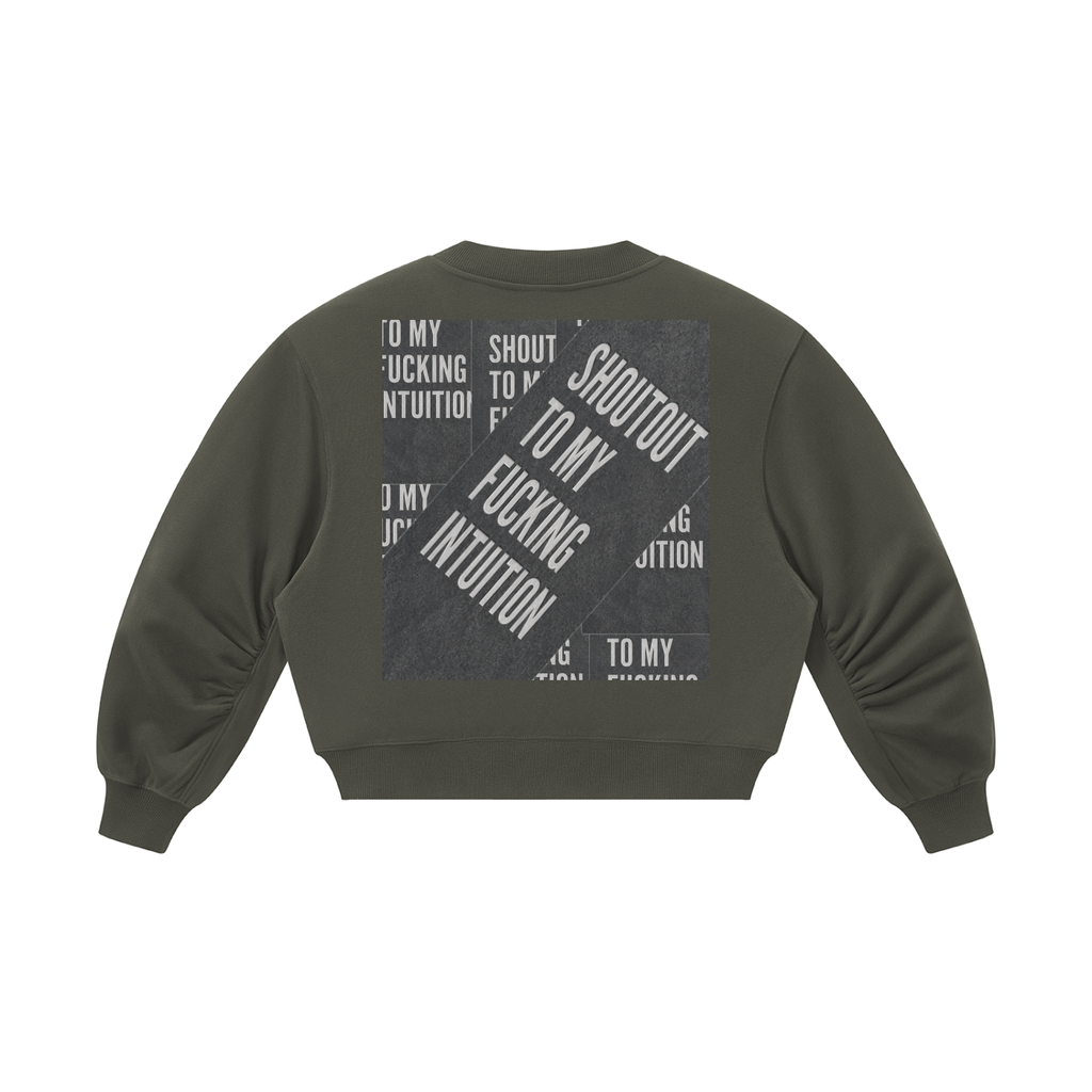 WOMENS 'MY INTUITION' (explicit)  Crop V-Neck Sweatshirt