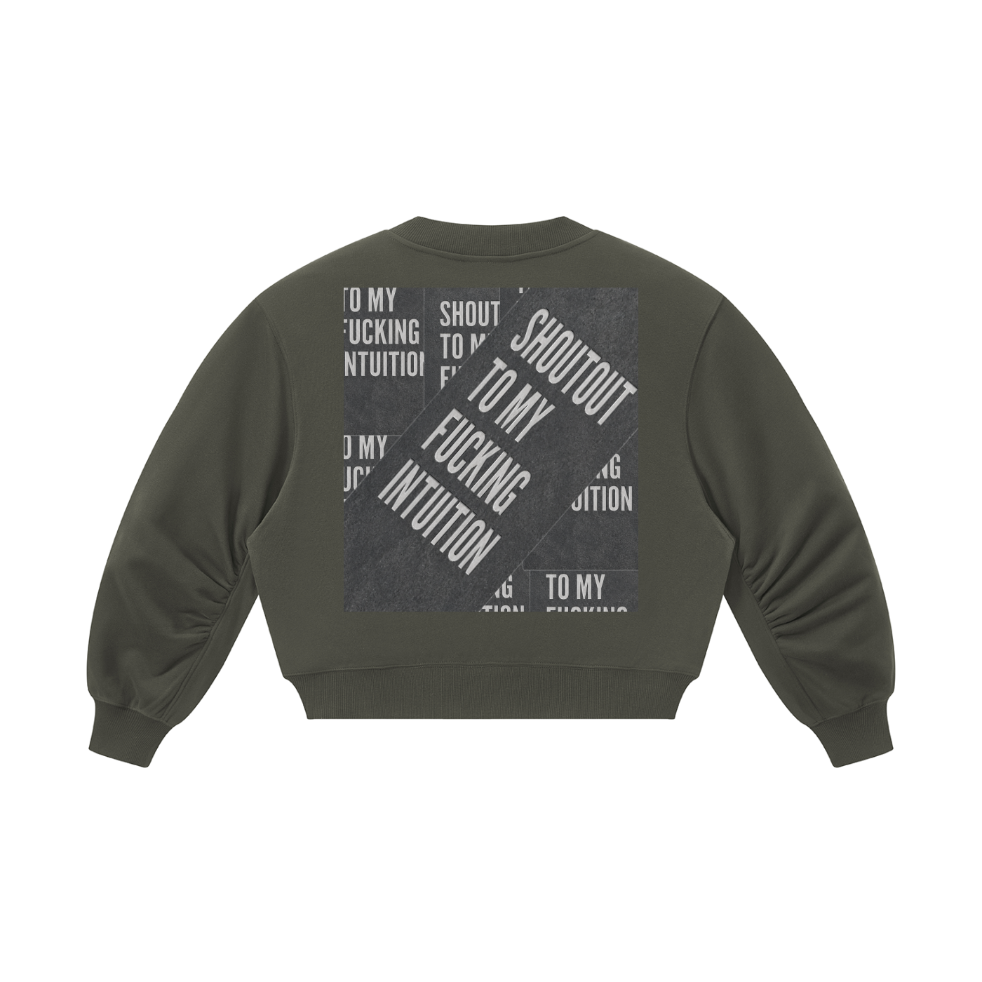 WOMENS 'MY INTUITION' (explicit)  Crop V-Neck Sweatshirt