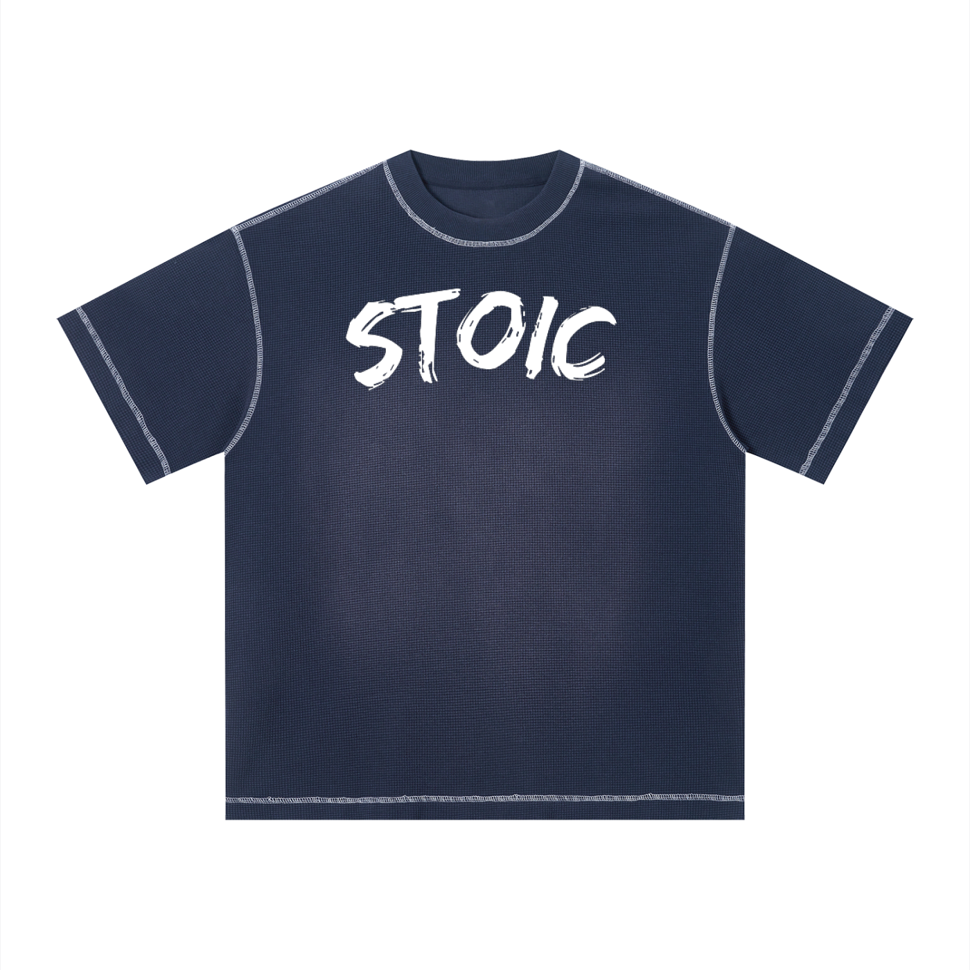 Mens 'STOIC'  Sunfade Waffle Boxy Tee