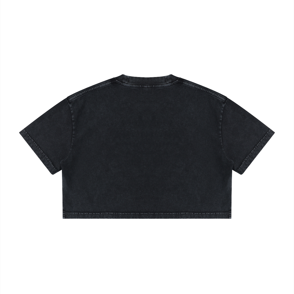 WOMENS ' DELUSIONAL DIVIDENDS ' Mineral Wash Cotton Crop TEE