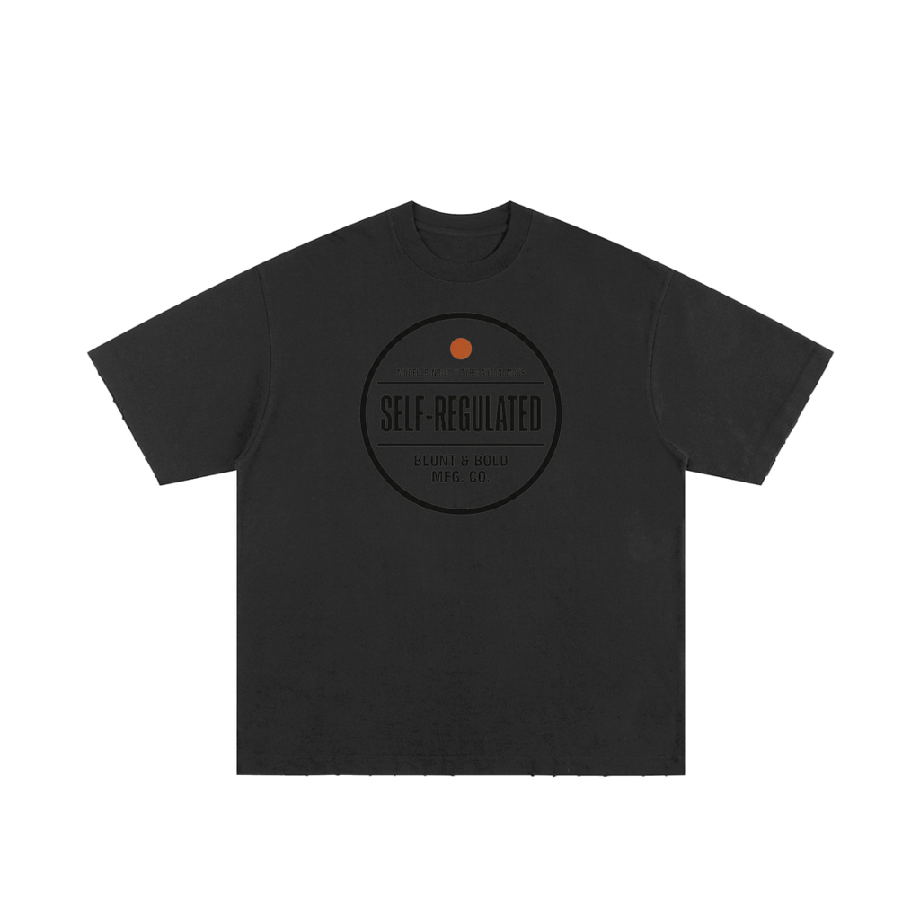 Mens 'SELF REGULATED' Heavyweight Hand-frayed Tee