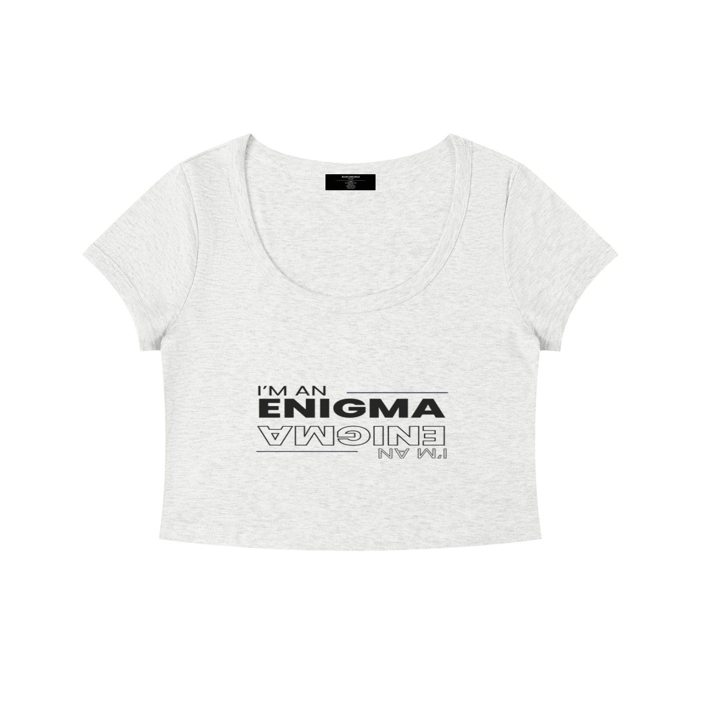 Womens 'ENIGMA' Solid Color Slim Crop Tee