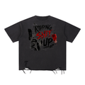 NENs 'RIPPING SHIT' Snow Washed Raw-Hem TEE