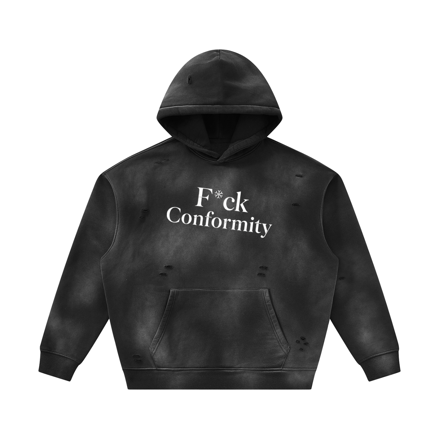 Unisex Sunfade Frayed Fleece Hoodie