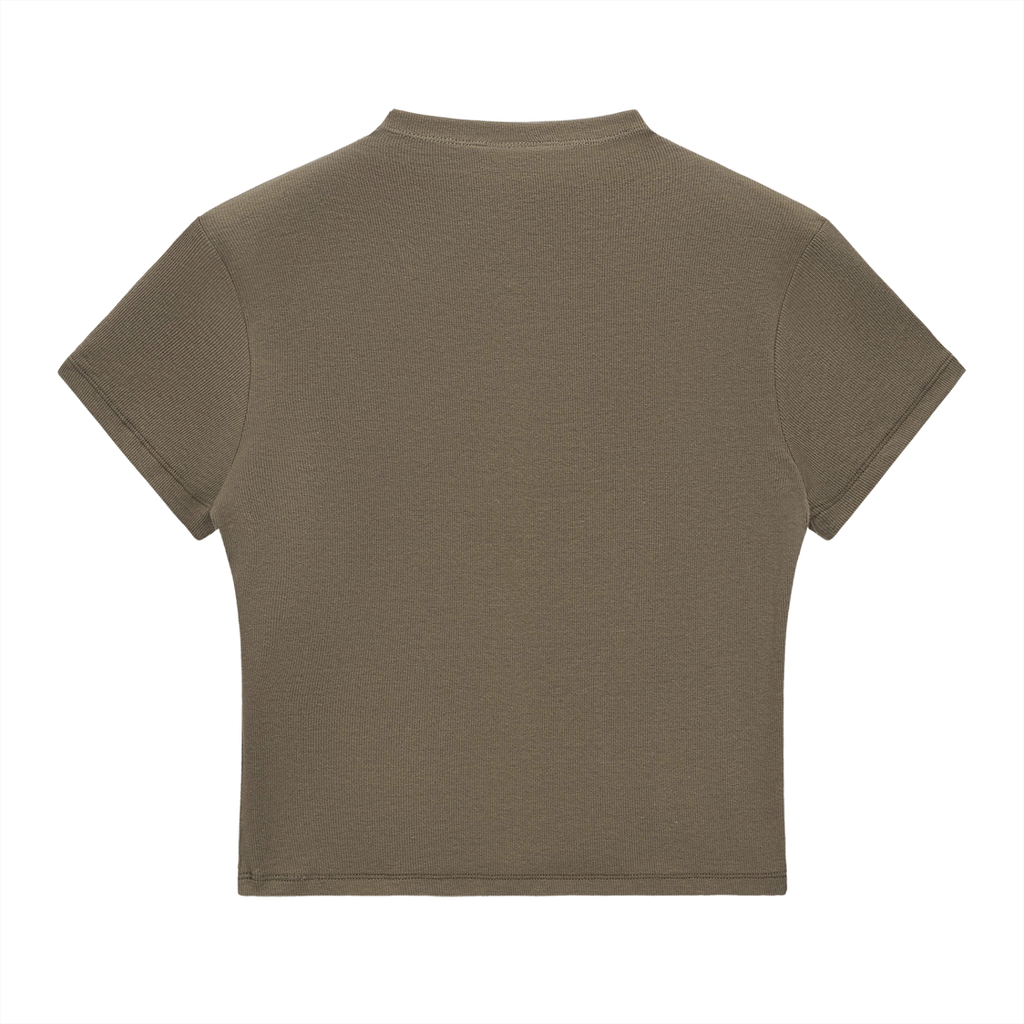 Womens 'FREEDOM" Essential Slim Fit Mock Neck Tee