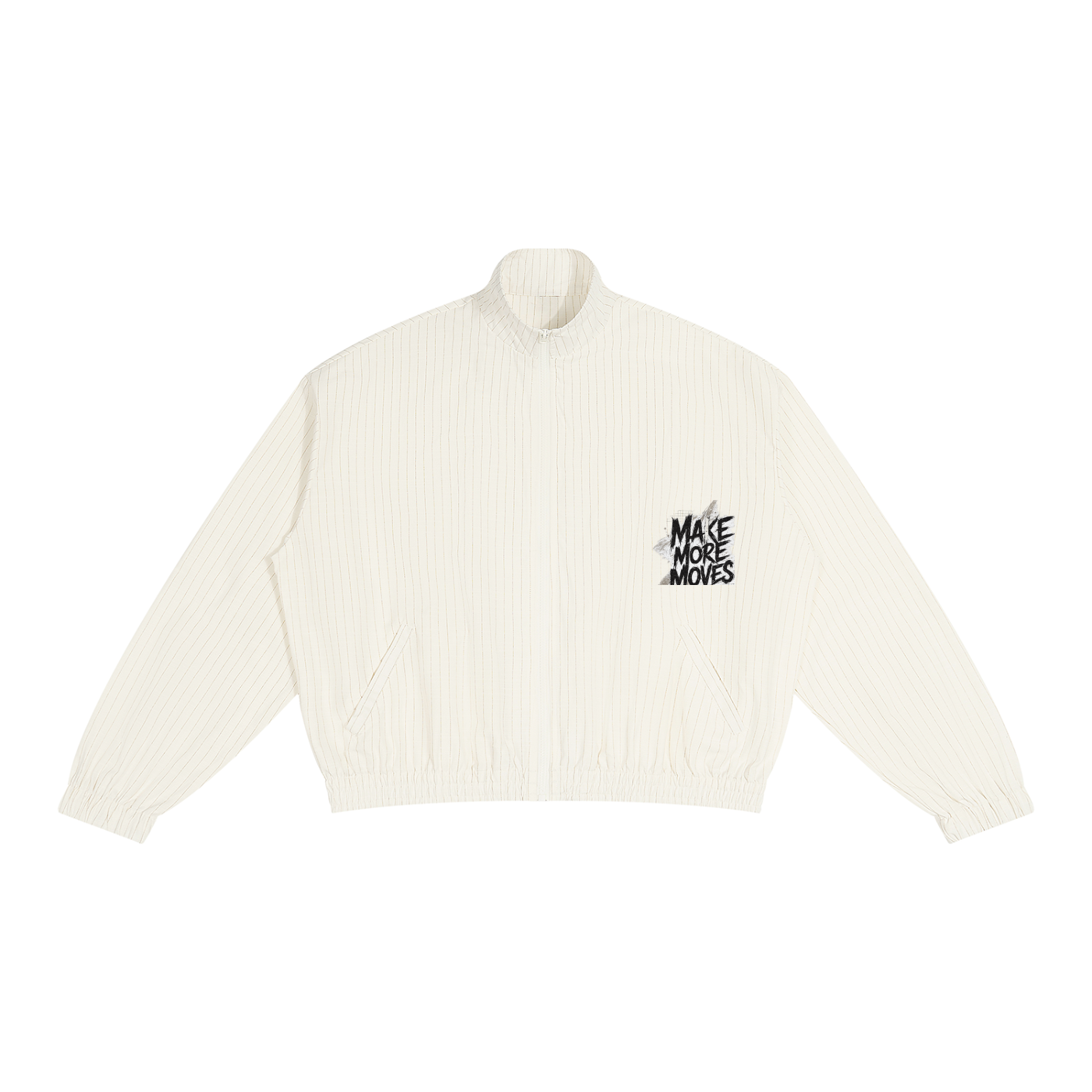 MENS ' MAKE MOVES ' Striped Full-Zip Track Jacket
