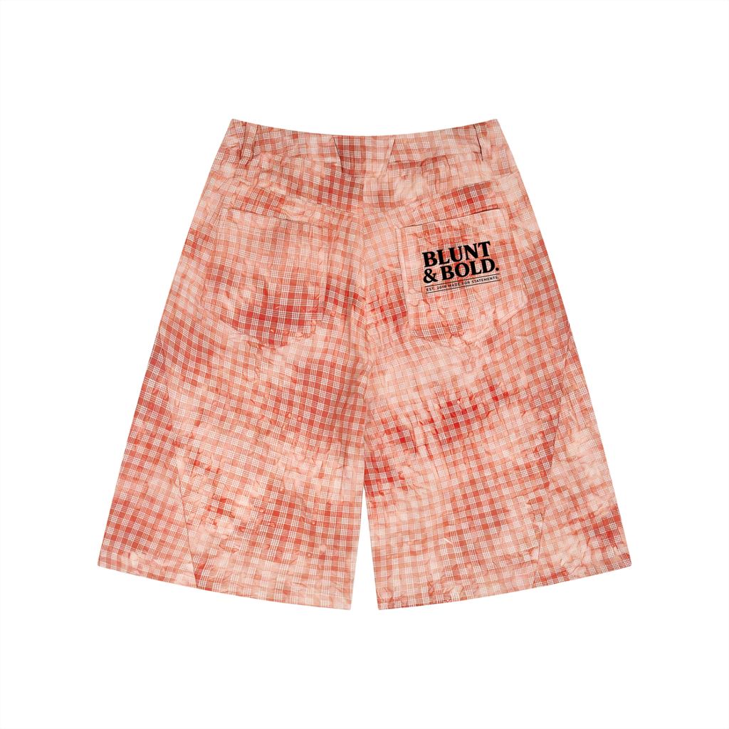 MENS Vintage Wash Plaid Shorts
