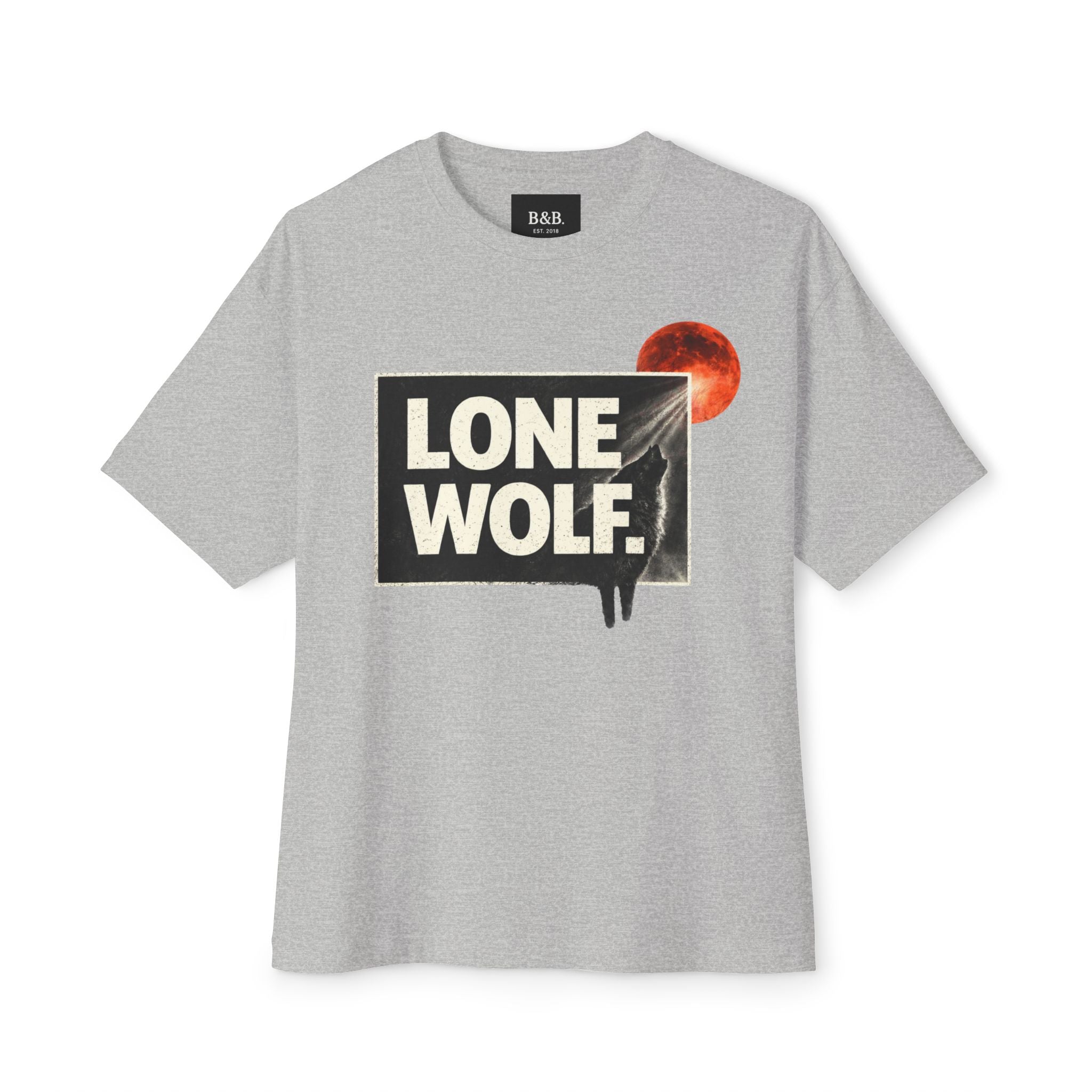 Mens Lone Wolf Graphic Oversized Tee