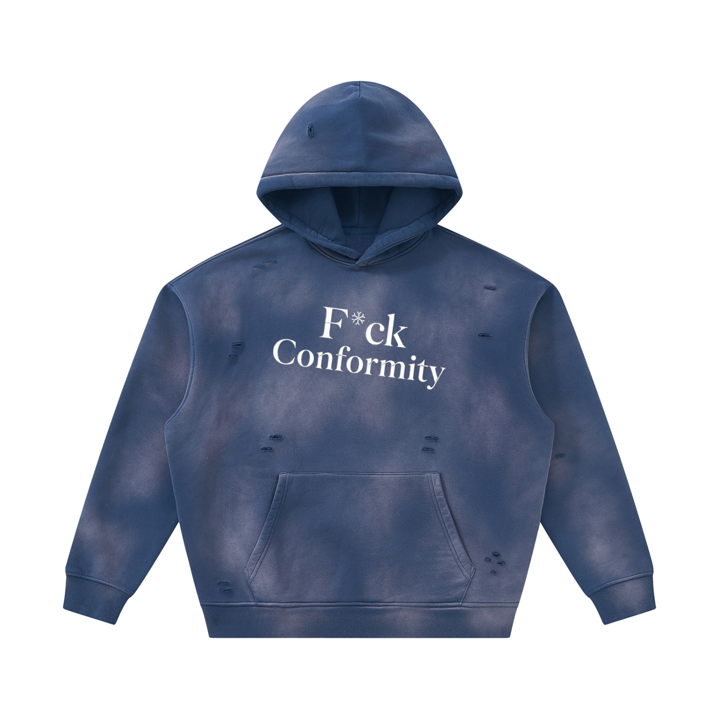 Unisex Sunfade Frayed Fleece Hoodie