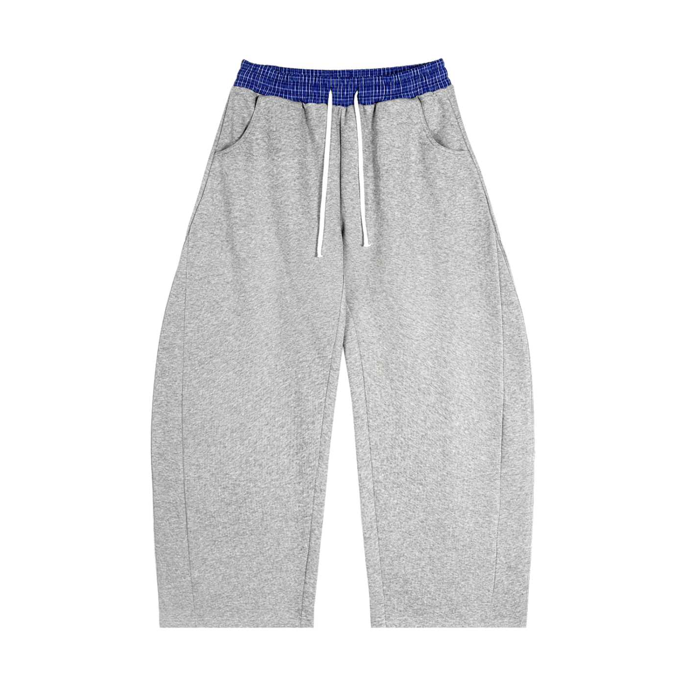 Mens Plaid Waistband Barrel Sweatpants