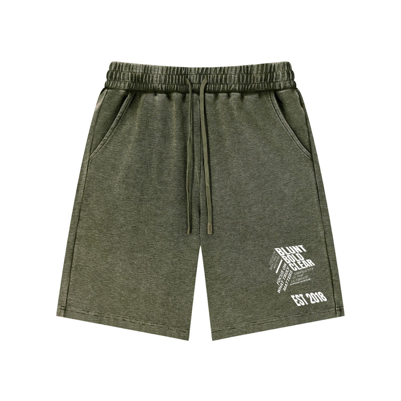 Mens Mineral Wash Waffle Knit Shorts