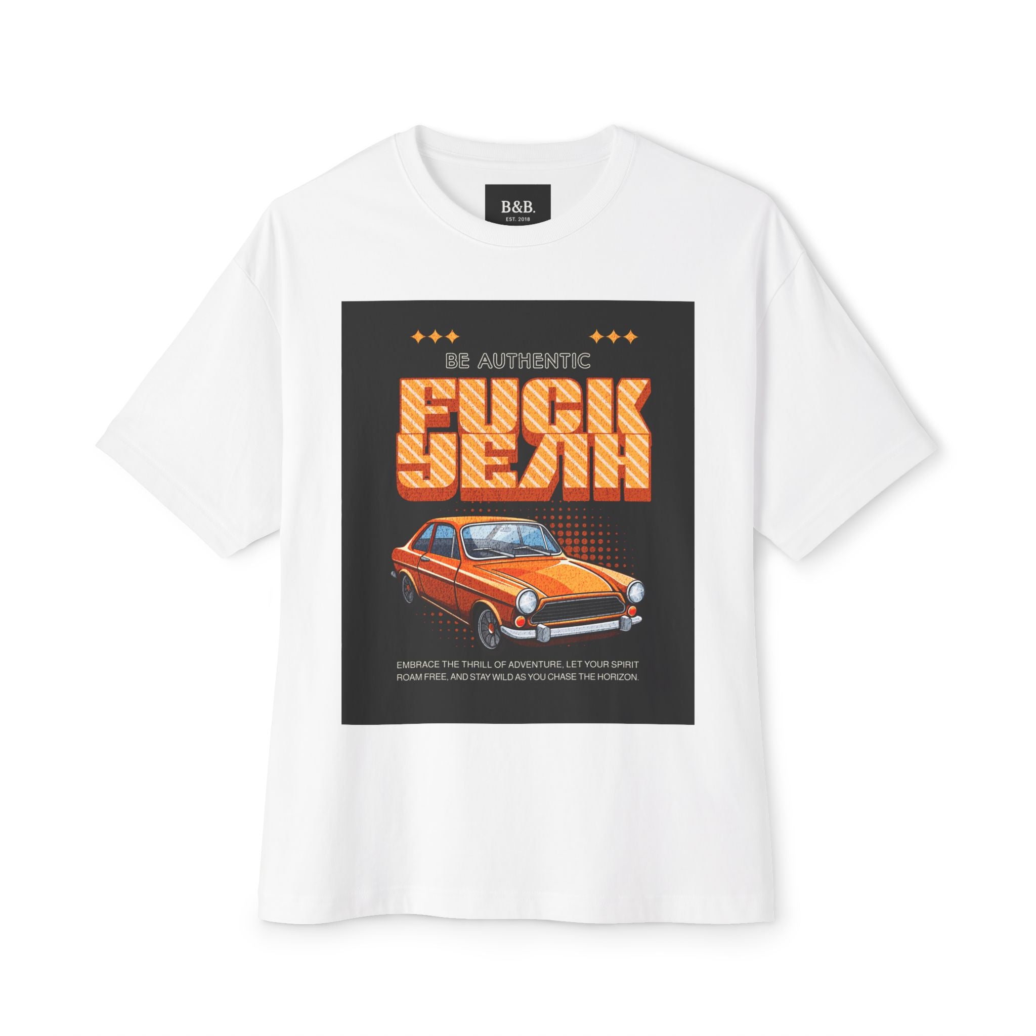 Mens FUCK YEAH Retro Oversized Box Tee