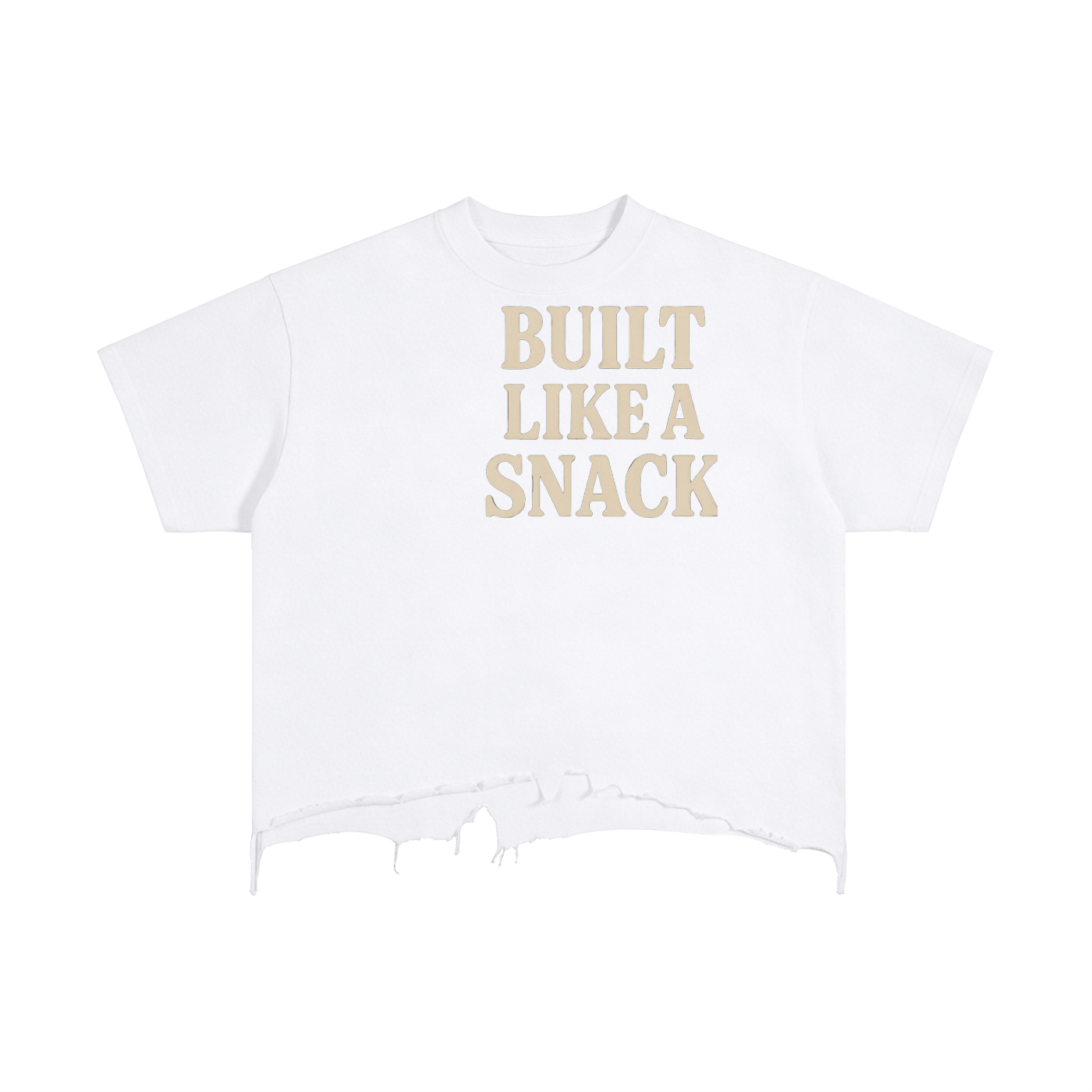 Mens 'LIKE A SNACK' Vintage Wash Boxy Distressed Hem Tee