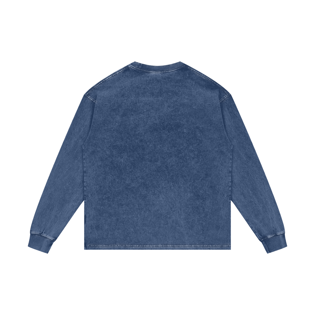 MENS 'GROWTH' Acid Wash Oversize Long Sleeve TEE