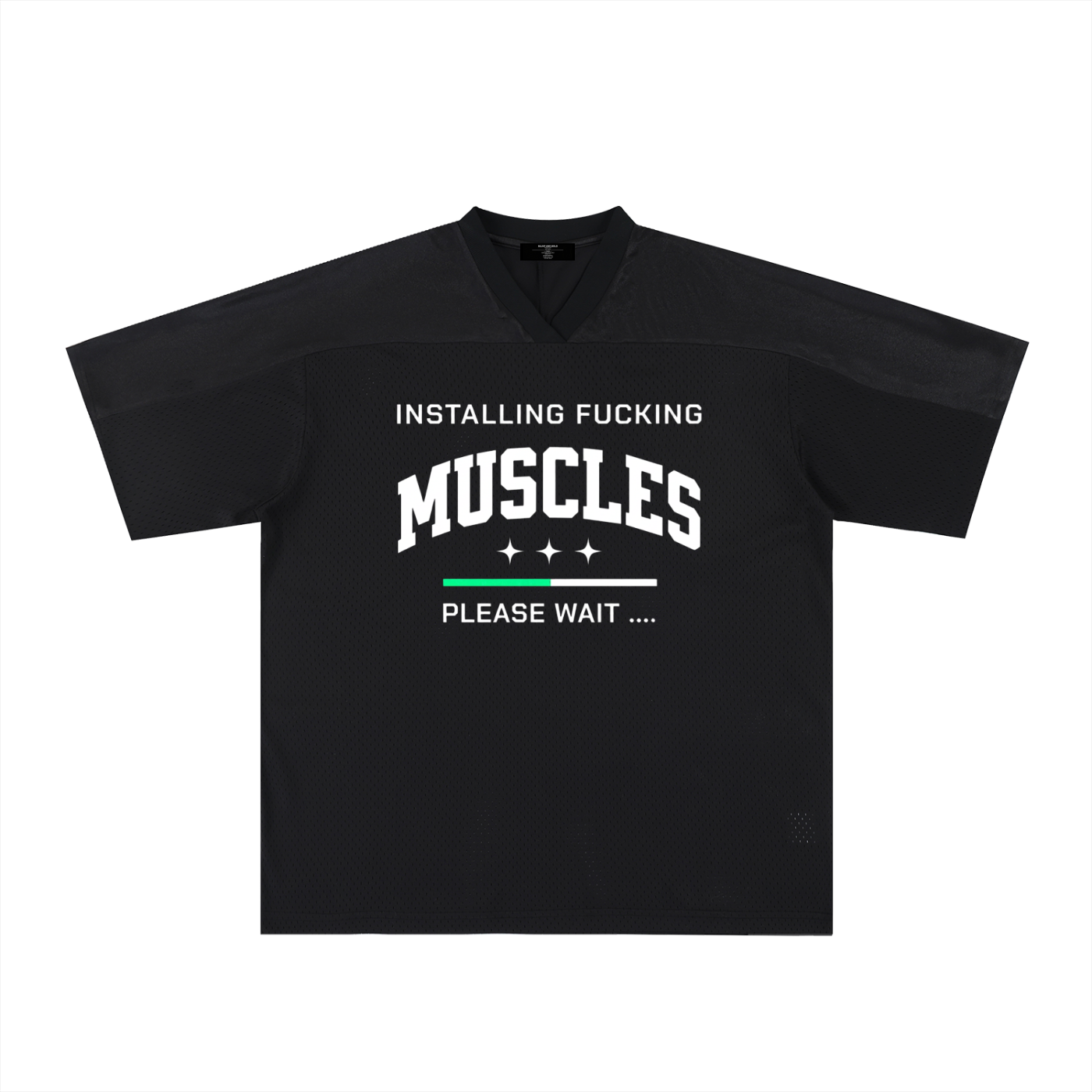 Mens MUSCLES  Oversized Mesh V-Neck Soccer Jersey