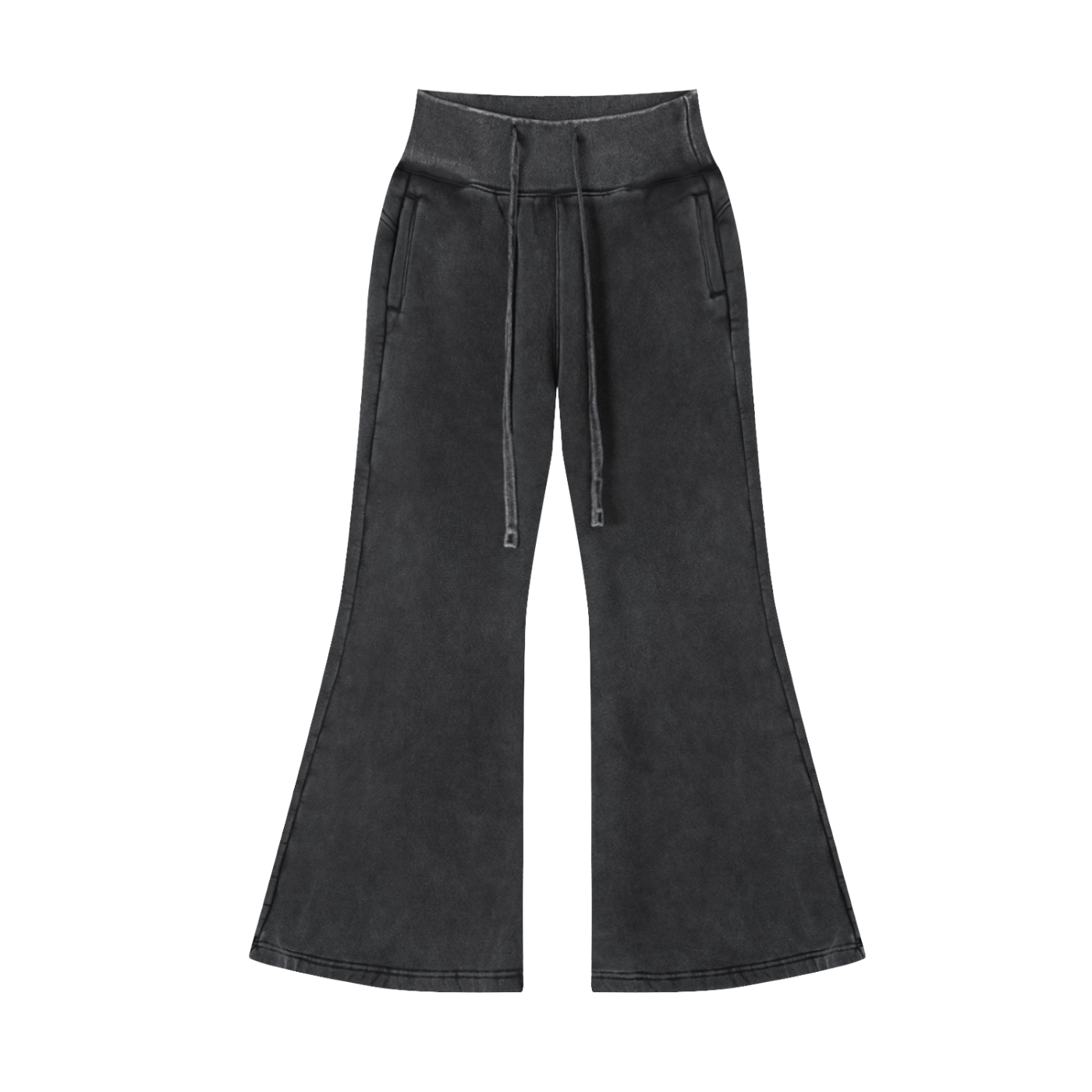 Womens Vintage Washed Flared Fleece Pants
