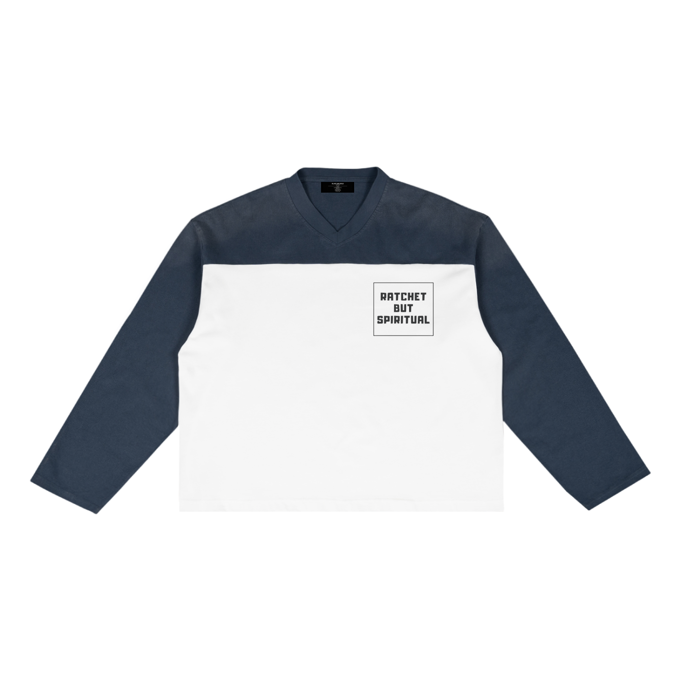 Mens 'RATCHET BUT SPIRITUAL' Sun Fade Color-Block Tee