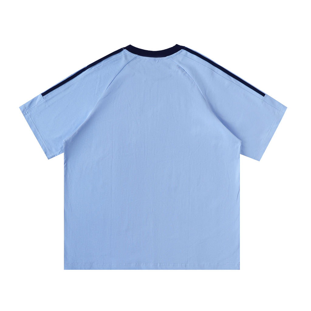 Mens 'BLOOM' Contrast Tape Crewneck Cotton Tee