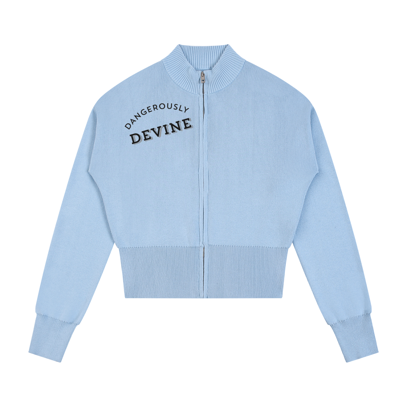 WOMENS ' DANGEROUSLY DEVINE' ' Mock Neck Zip Up Cardigan