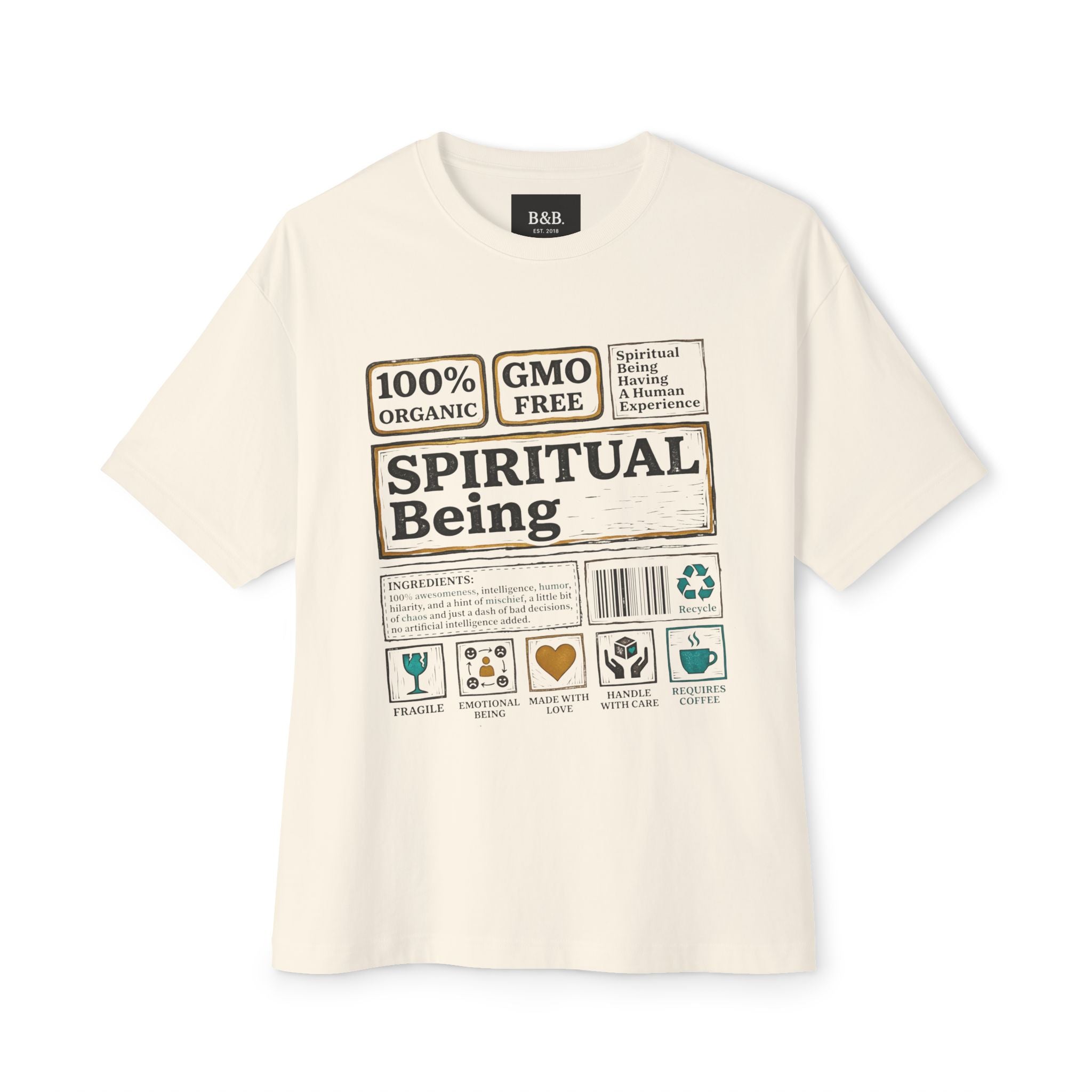 Mens Spiritual Being  OSZ Edition Graphic  Oversized Tee