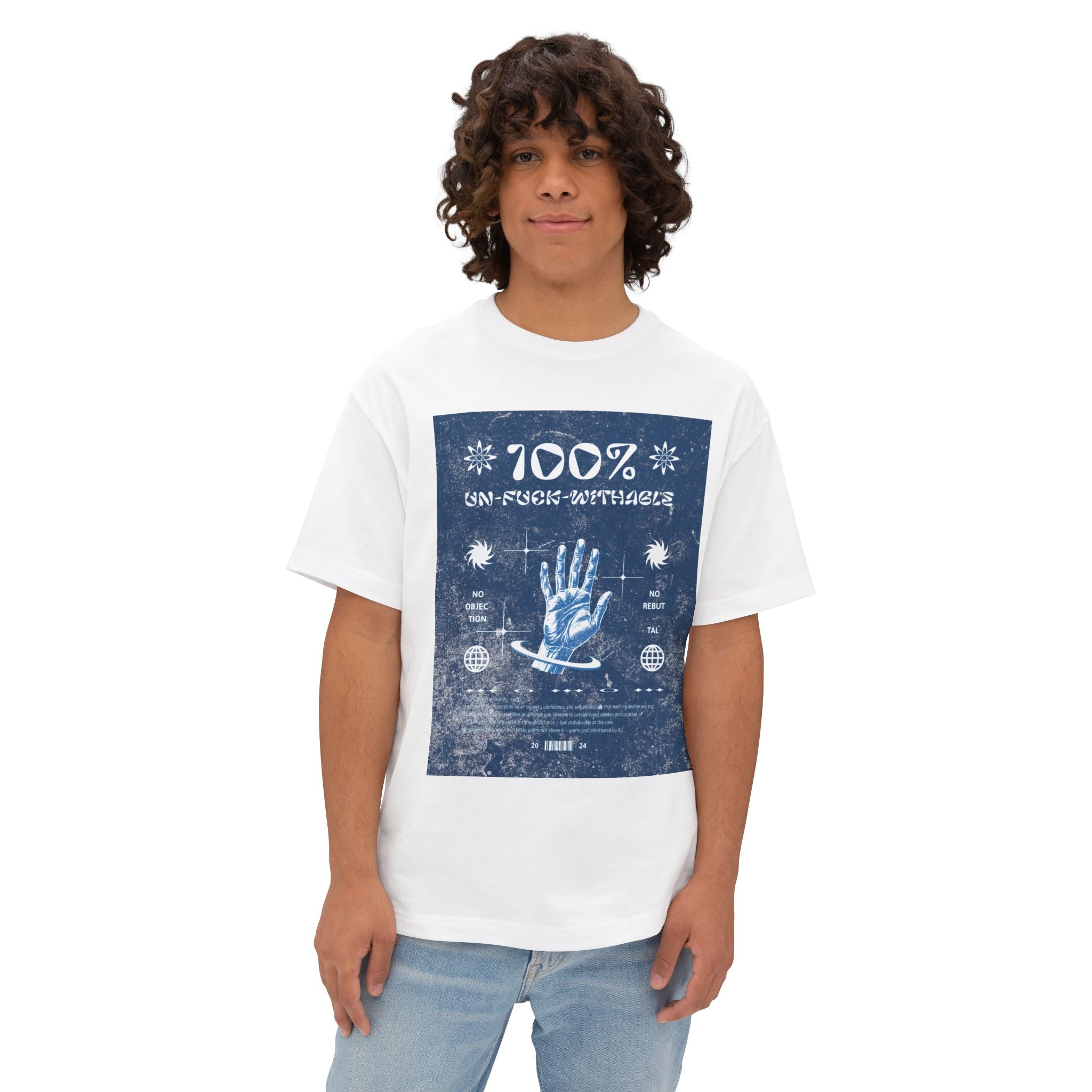 Mens Vintage Mystic  UNFUCKWITHABLE 00%  Oversized Graphic Tee
