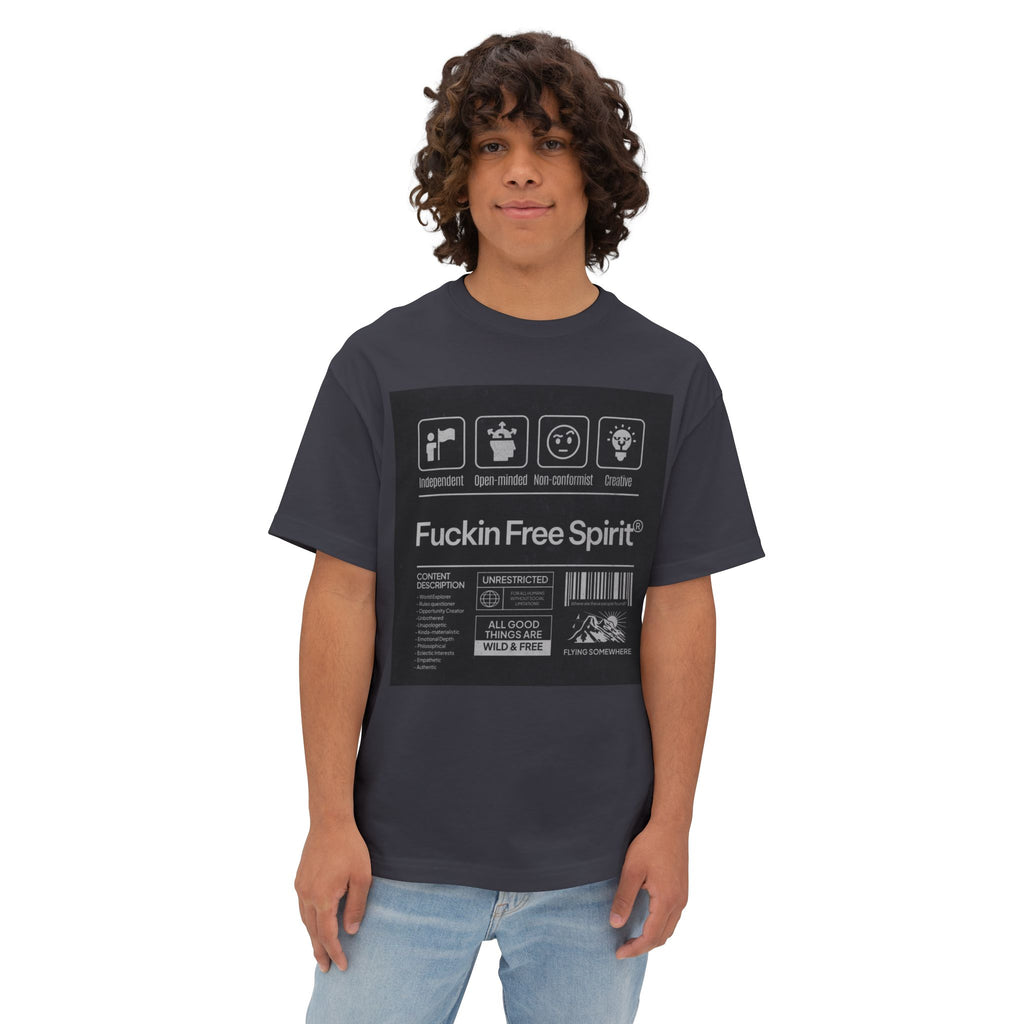 Mens ;FREE SPIRIT" Oversized  Boxy Tee