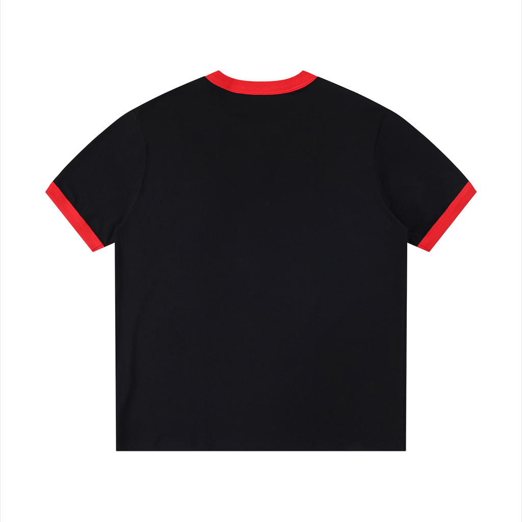 Mens 'SELF MADE; Contrast Edge Ribbed Crewneck Tee