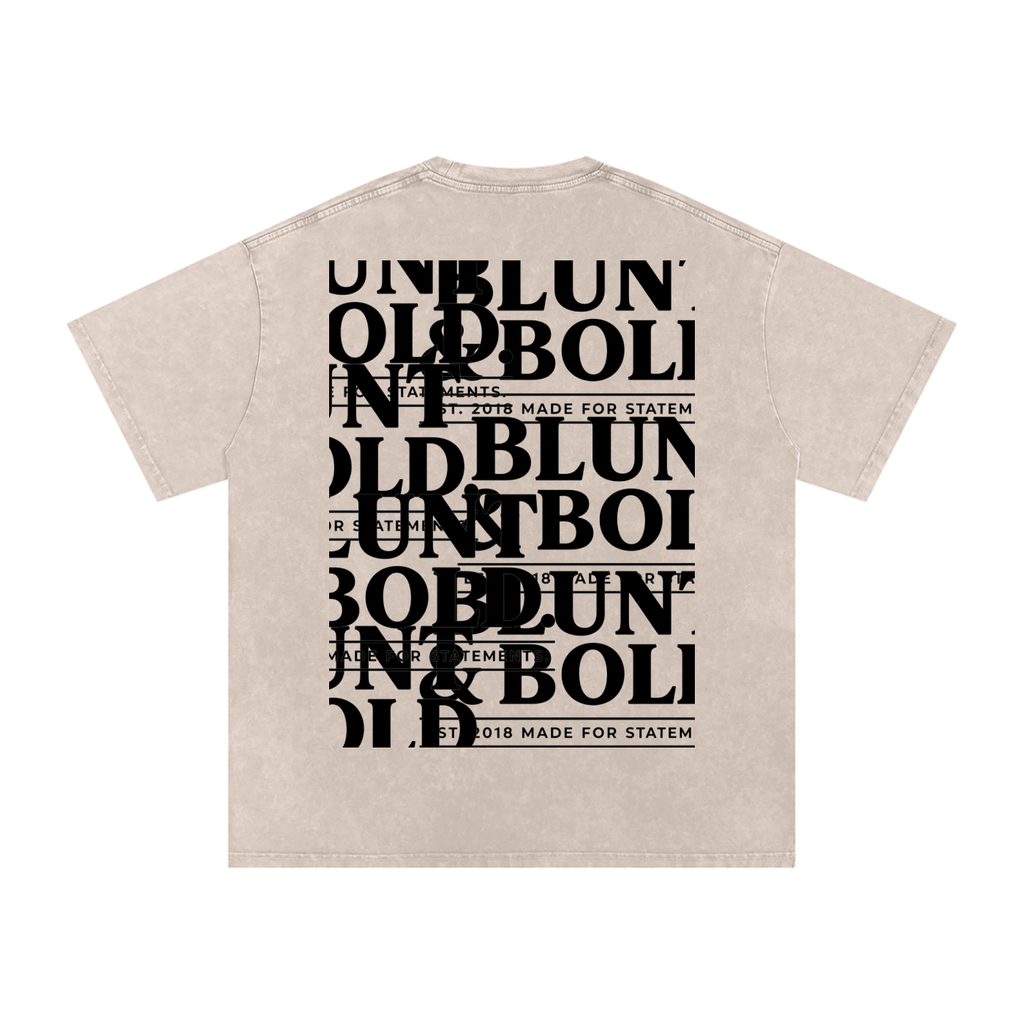 MENS ' TO MUCH TO PLATE' Snow Washed Oversized Cotton TEE