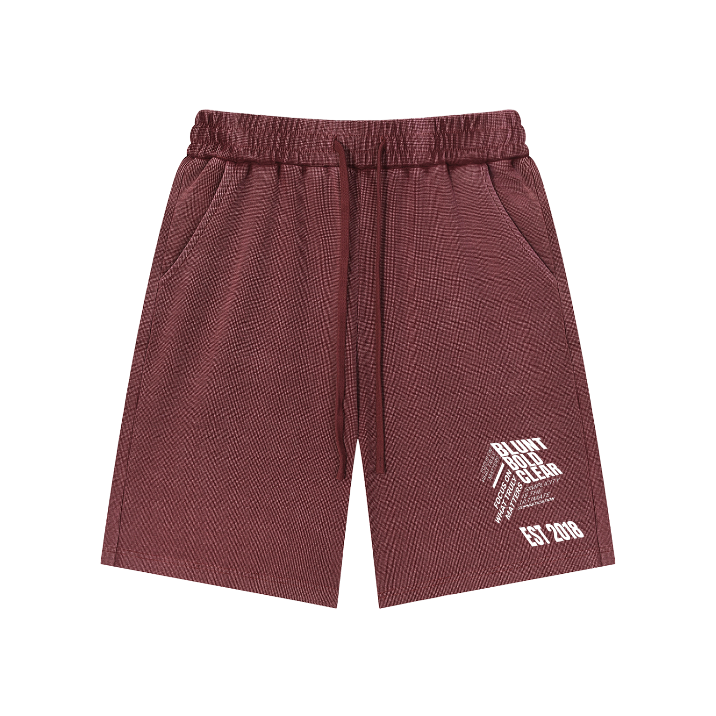 Mens Mineral Wash Waffle Knit Shorts