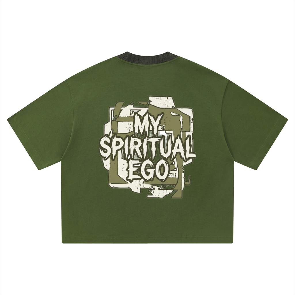 Mens ' MY SPIRITUAL EGO' DUEL HUE Heavyweight Boxy Tee