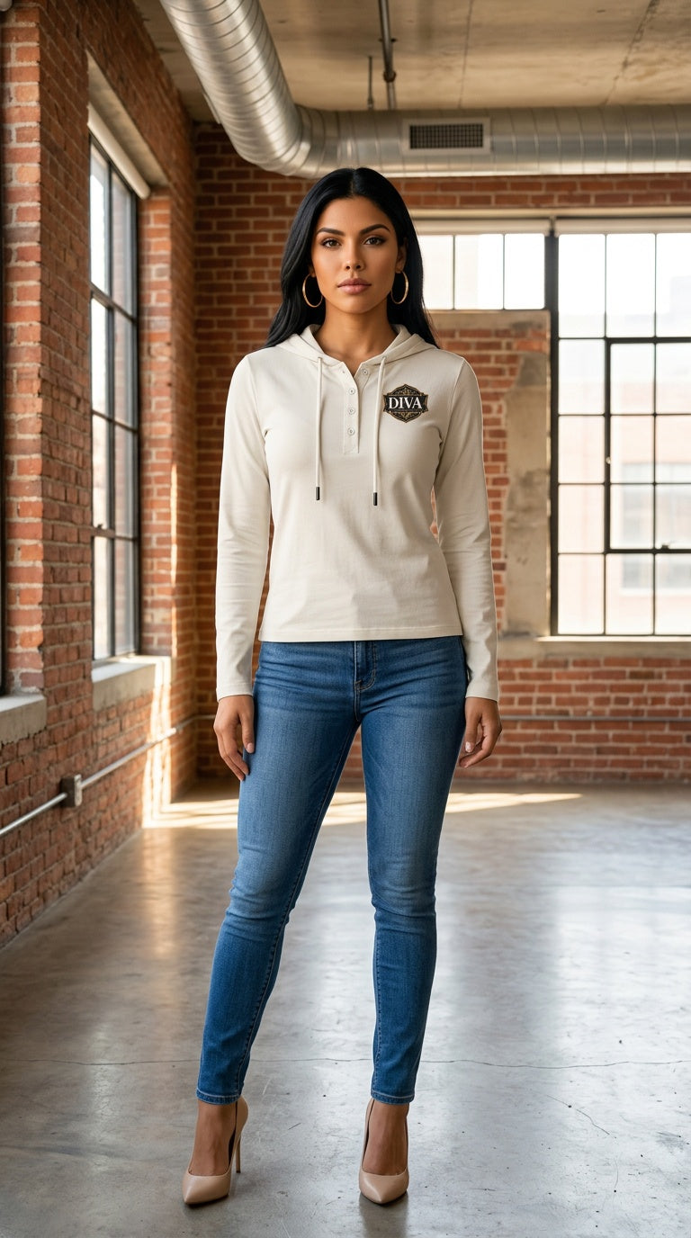 Women’s Slim Half-Button T-Shirt