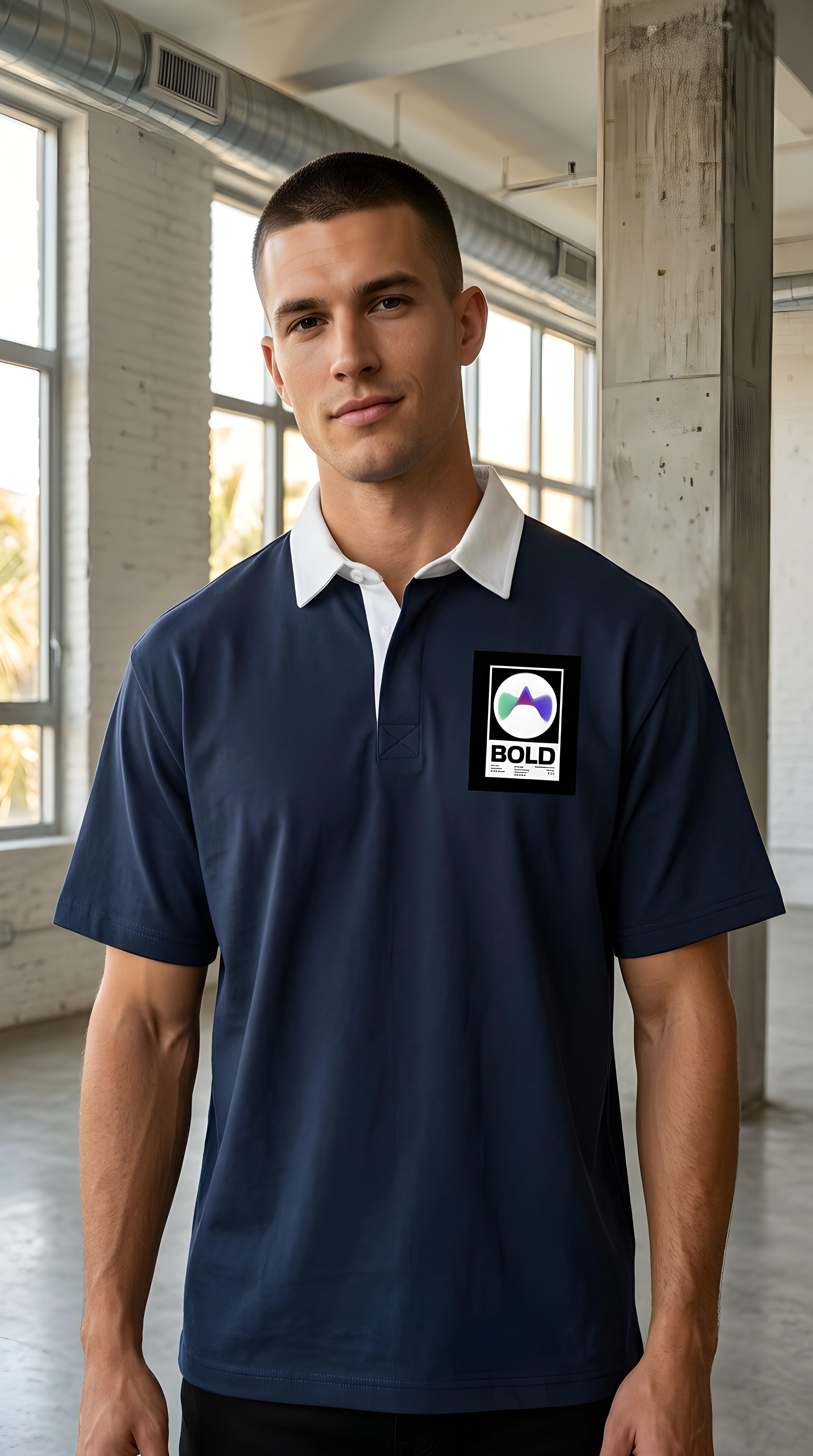 Mens Bold Essential Contrast Polo Shirt