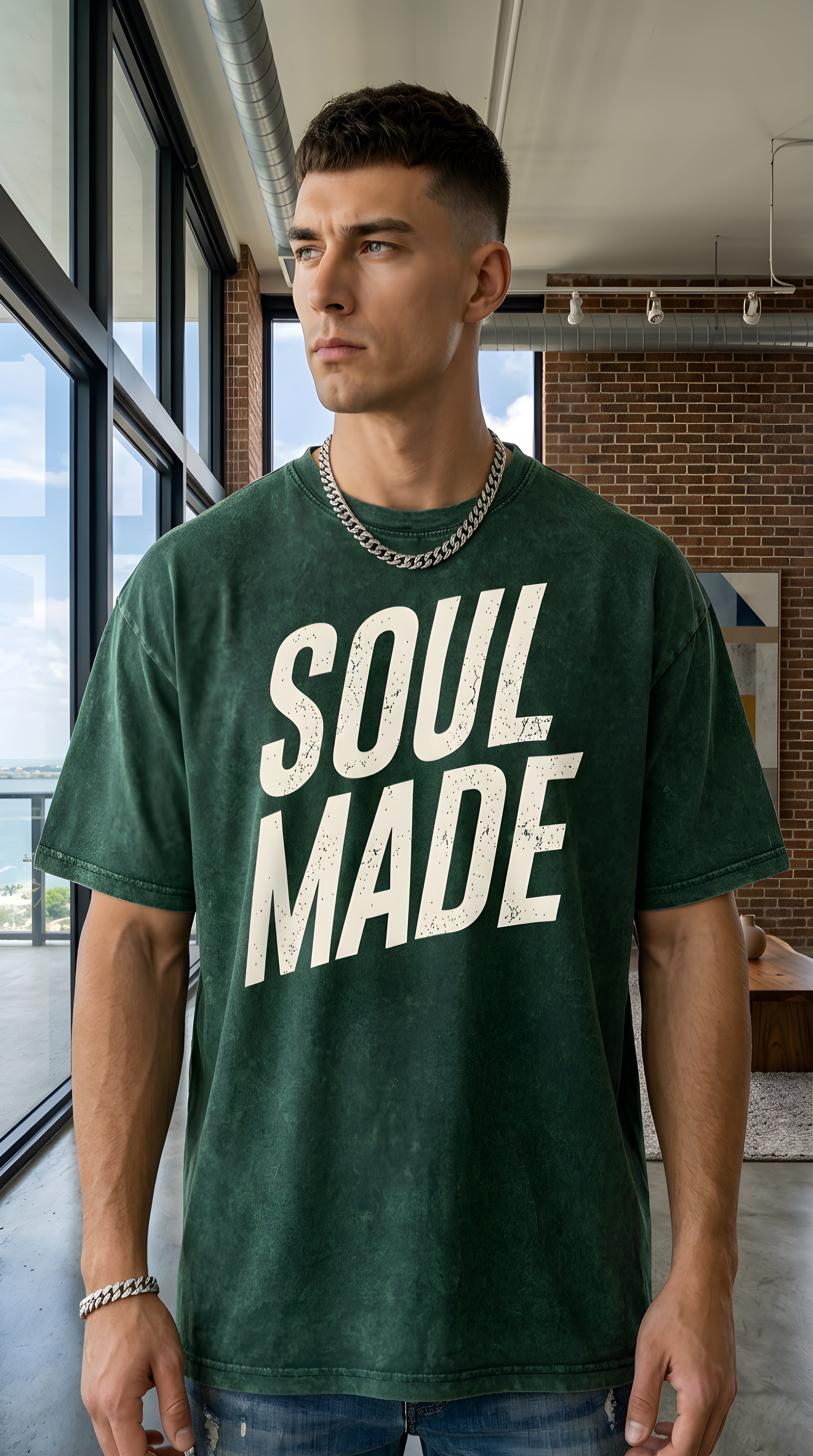 Mens SOUL MADE V2 Mineral Wash Boxy T-Shirt
