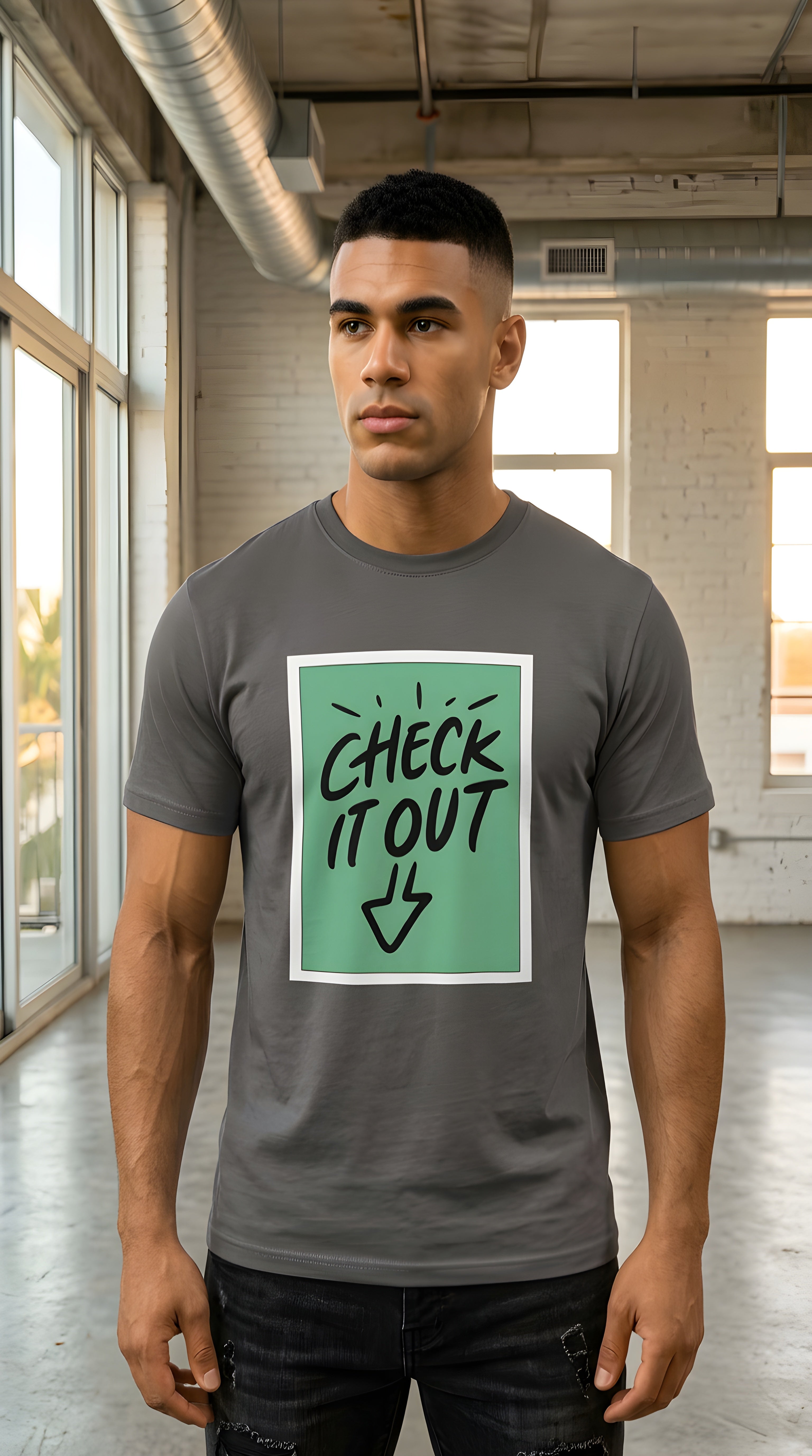 Mens Check IT Out  organic mid-light Tee