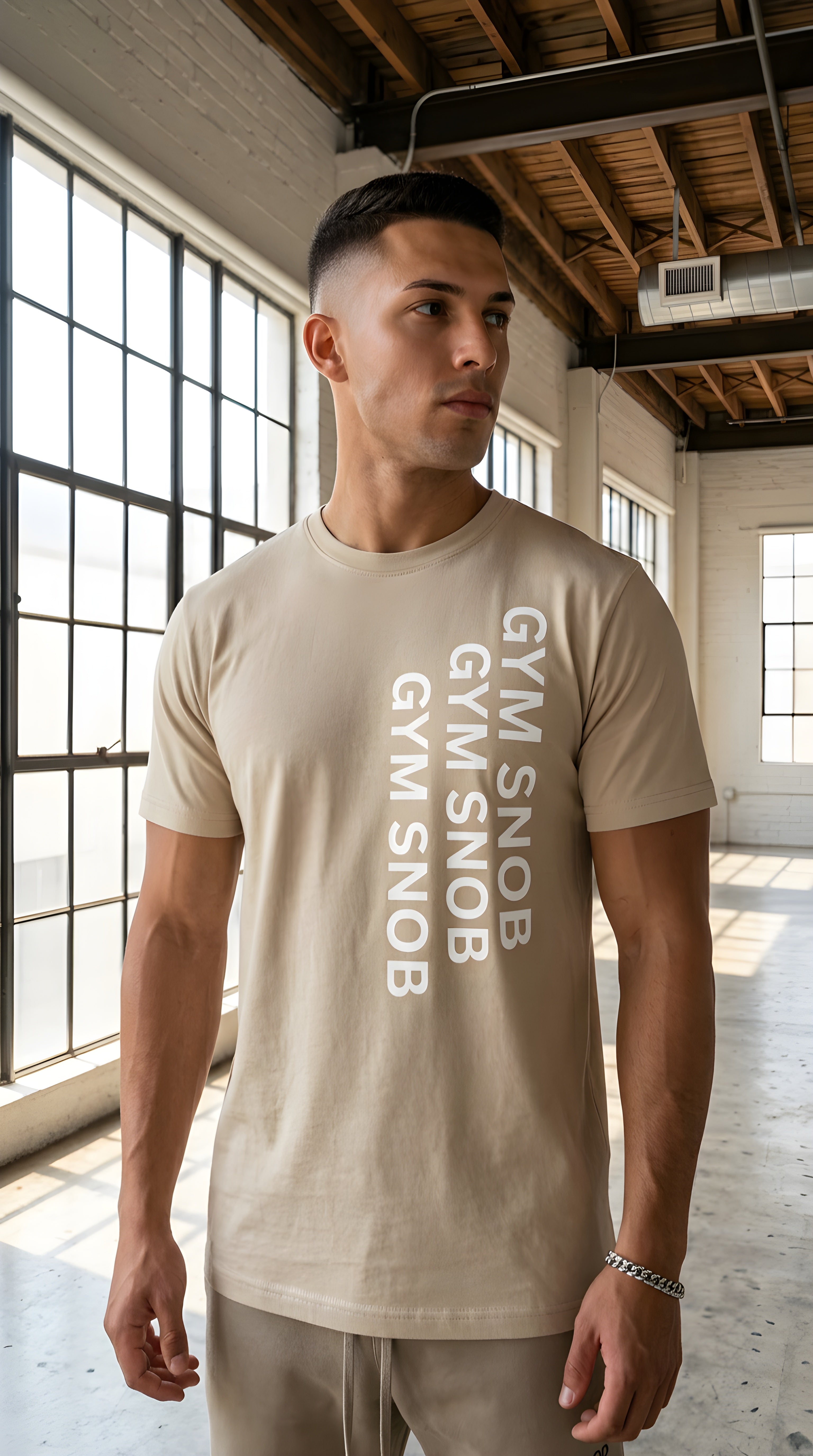 Mens Gym Snob organic mid-light Tee