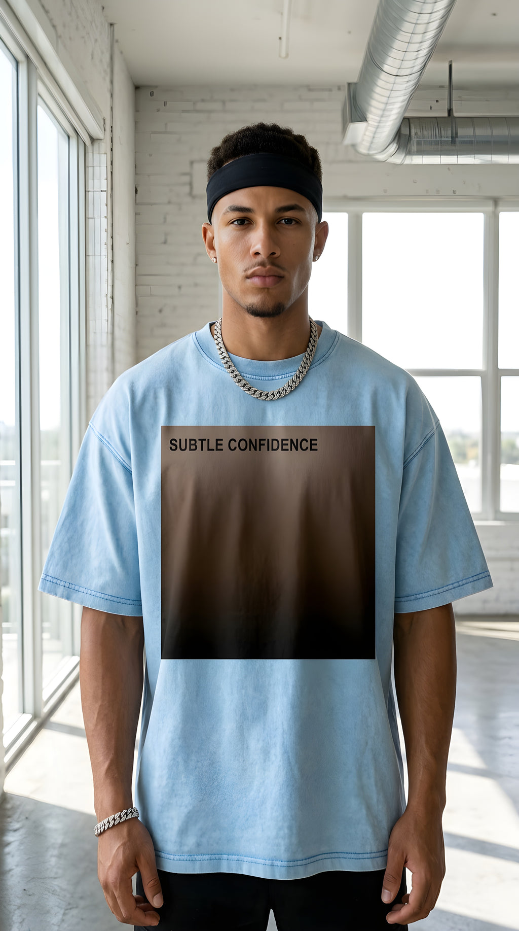 Mens SUBTLE CONFIDENCE Mineral Wash Boxy Cotton Tee